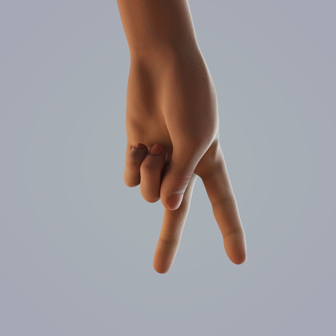 Dark-Skinned Hand 3D Model – Rigged Animated Character Asset, FBX - View 10