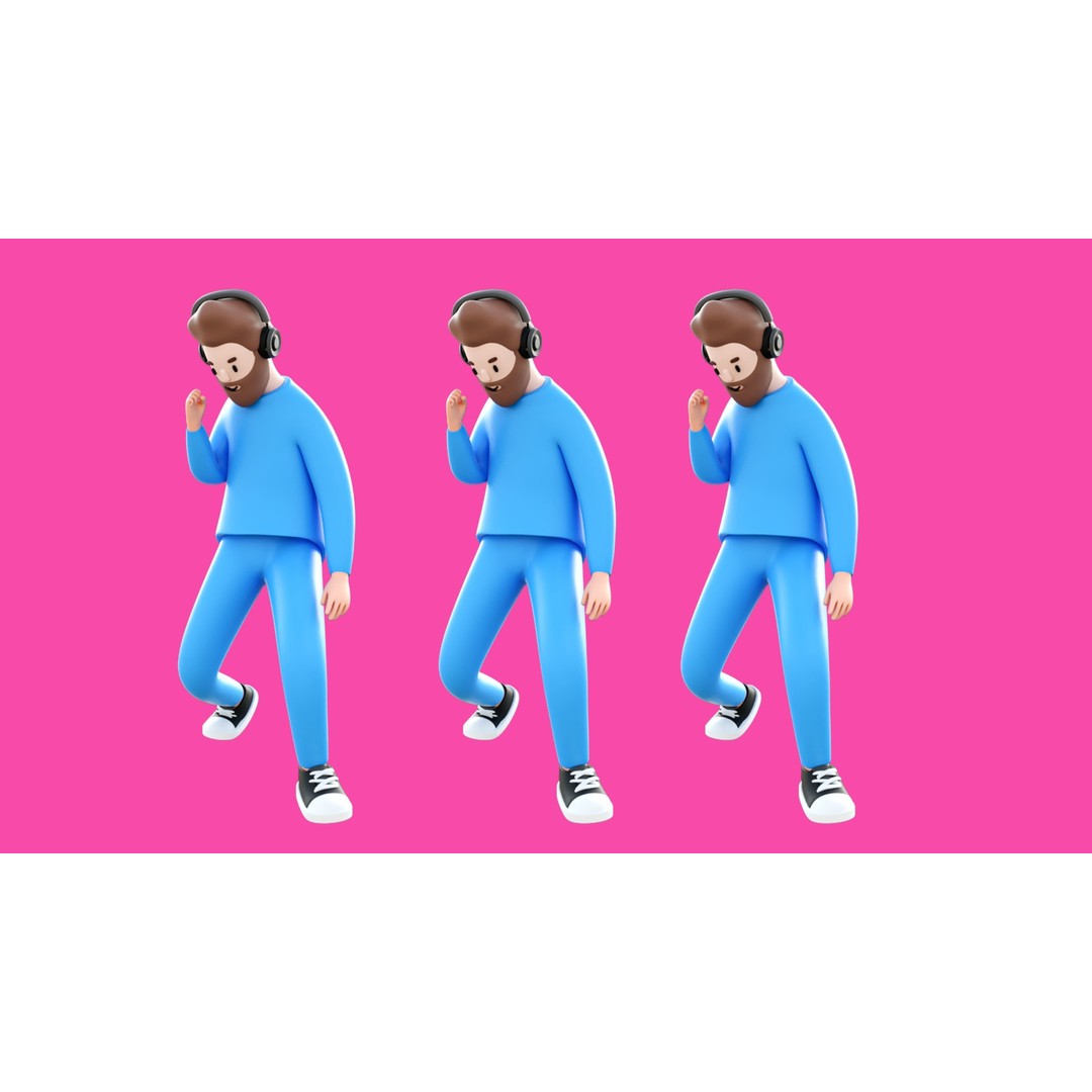 Casual Characters 3D Model – Low-Poly Rigged Collection with Animations - View 13