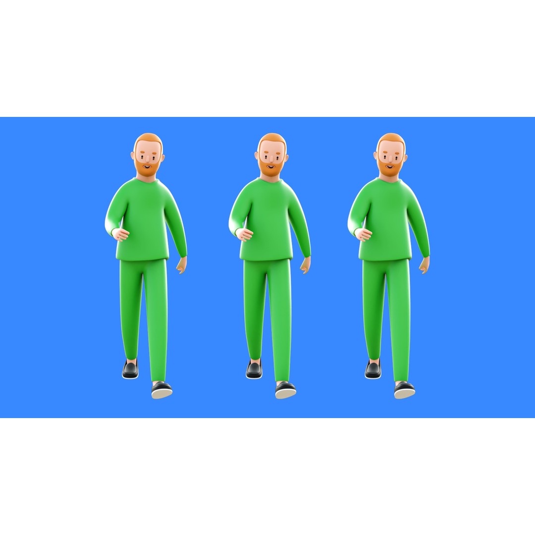 Casual Characters 3D Model – Low-Poly Rigged Collection with Animations - View 16