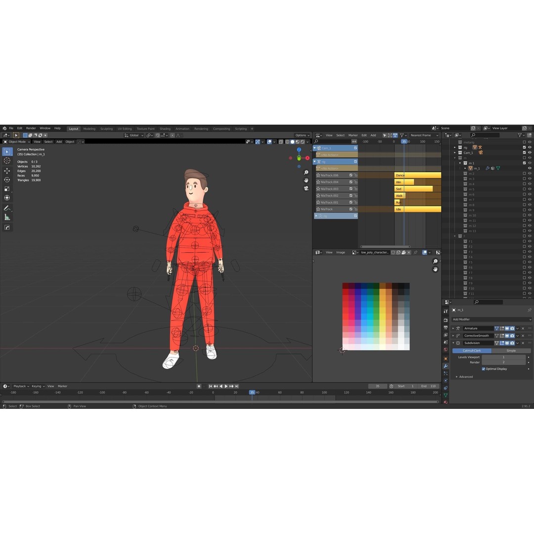 Casual Characters 3D Model – Low-Poly Rigged Collection with Animations - View 20