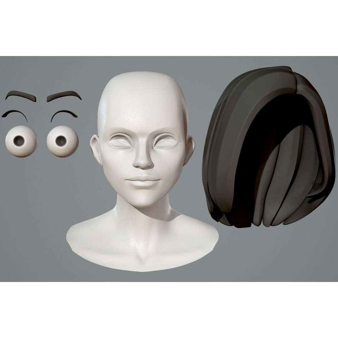 Cartoon Characters Base Mesh 3D Model – Male and Female, High Poly, FBX, Blender