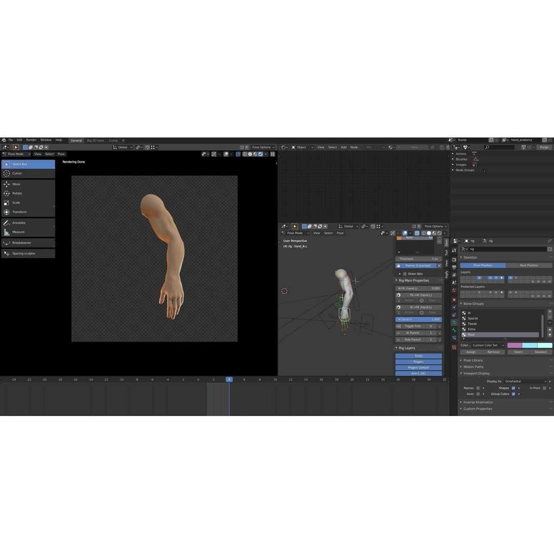 Hand Anatomy 3D Model – Rigged Realistic Character for Animation, FBX - View 16