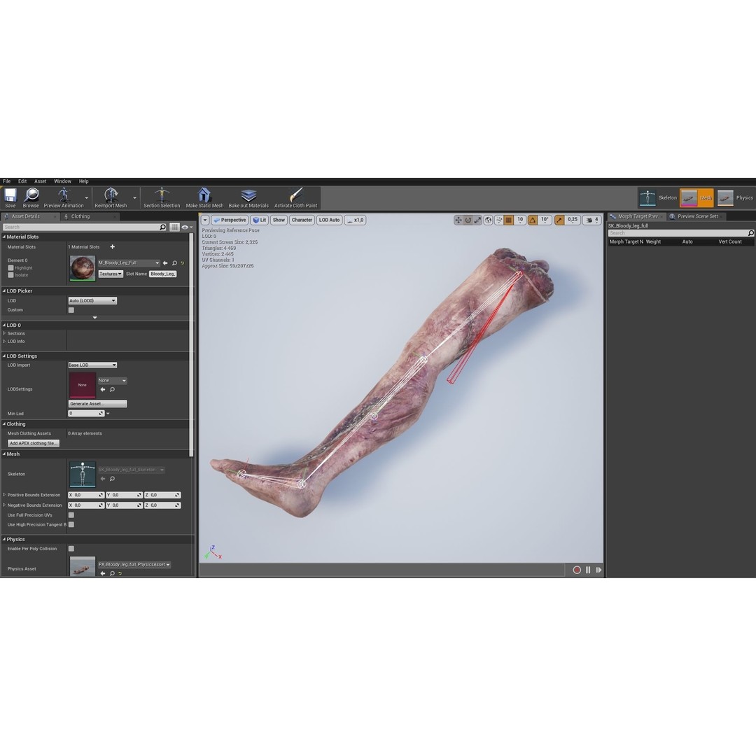 Bloody Human Remains 3D Model – Rigged Low-Poly Game Asset, FBX