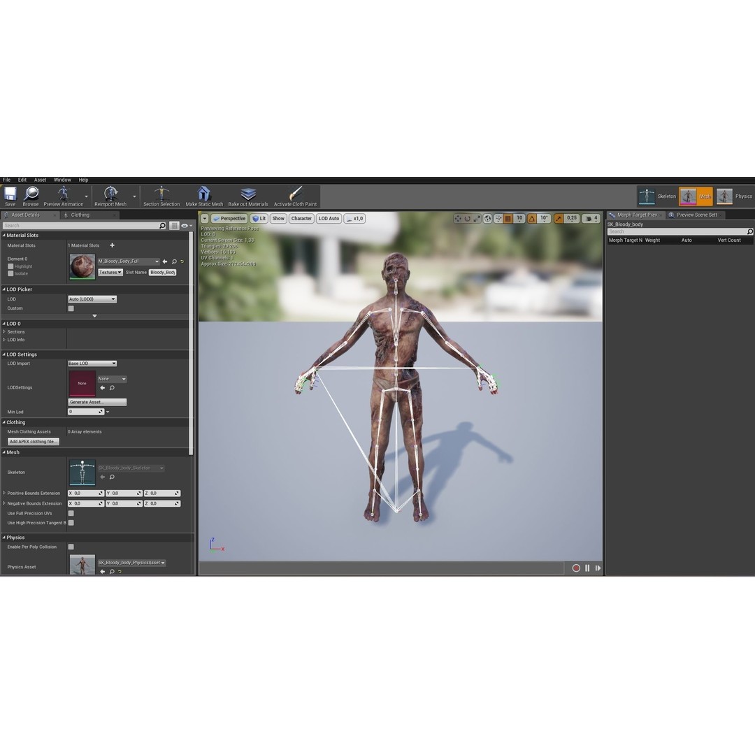 Bloody Human Remains 3D Model – Rigged Low-Poly Game Asset, FBX - View 10