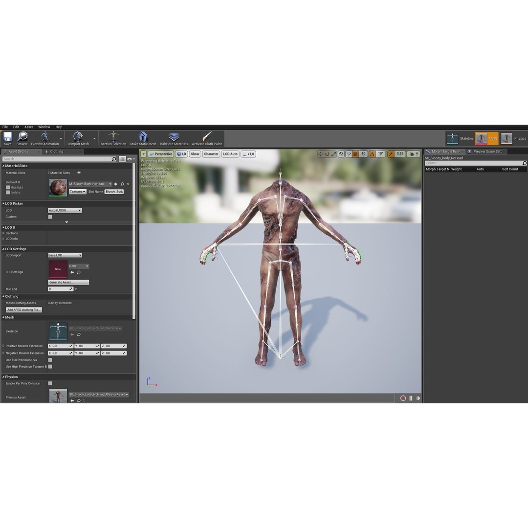 Bloody Human Remains 3D Model – Rigged Low-Poly Game Asset, FBX - View 11