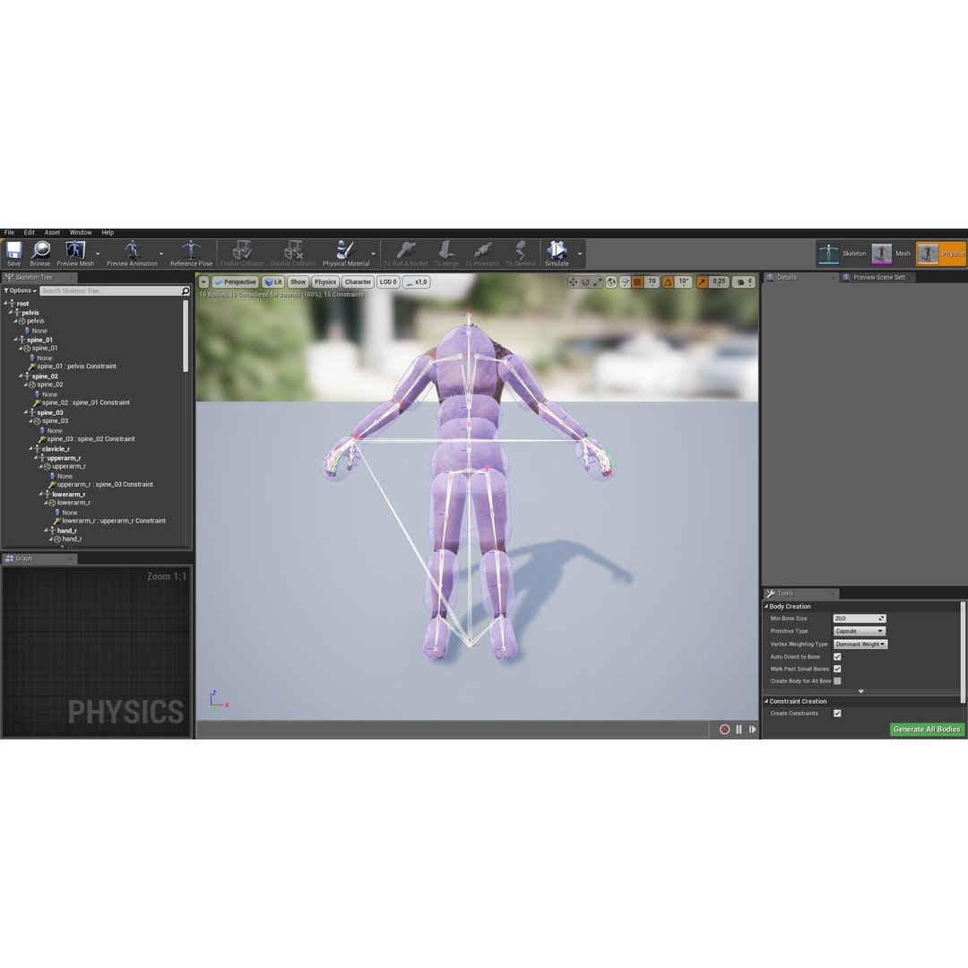 Bloody Human Remains 3D Model – Rigged Low-Poly Game Asset, FBX - View 12