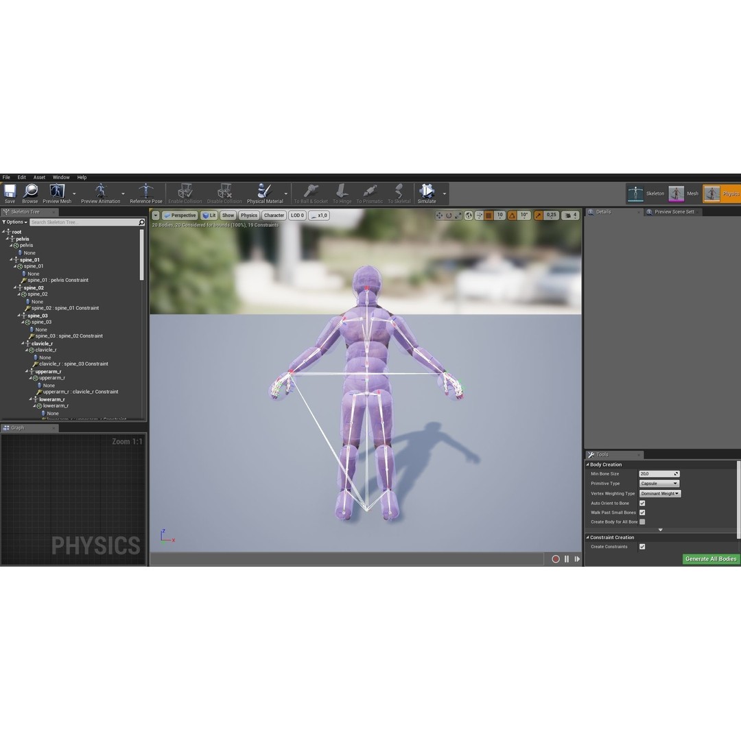 Bloody Human Remains 3D Model – Rigged Low-Poly Game Asset, FBX - View 13