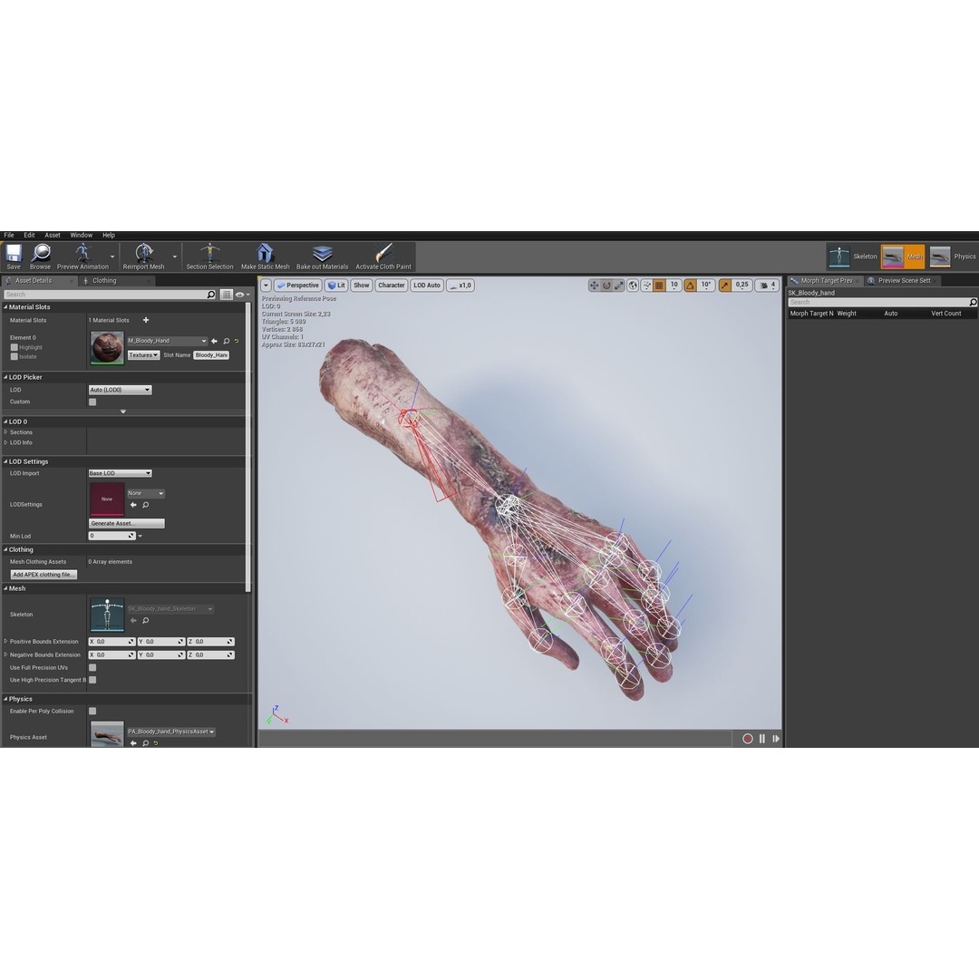 Bloody Human Remains 3D Model – Rigged Low-Poly Game Asset, FBX - View 15