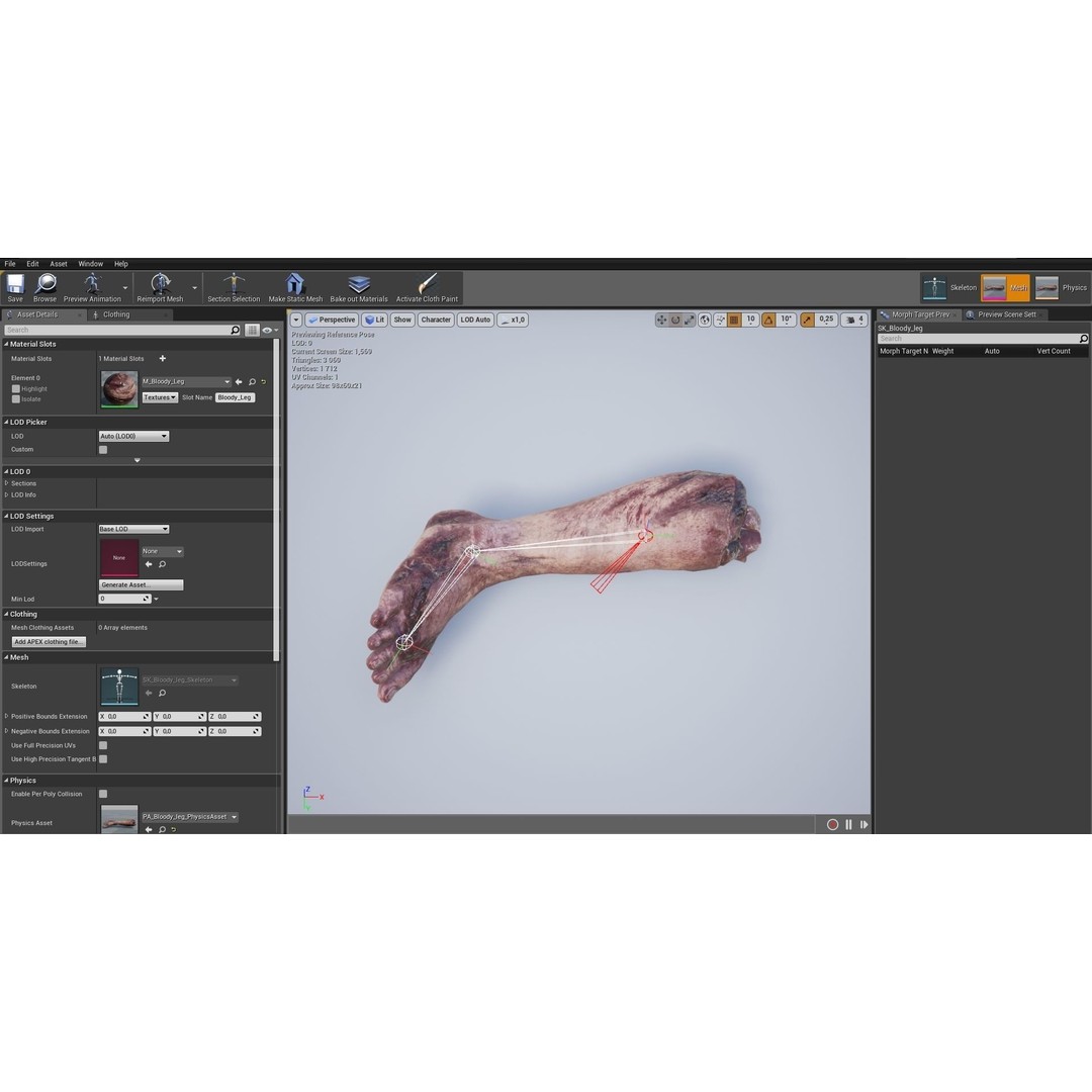 Bloody Human Remains 3D Model – Rigged Low-Poly Game Asset, FBX - View 16