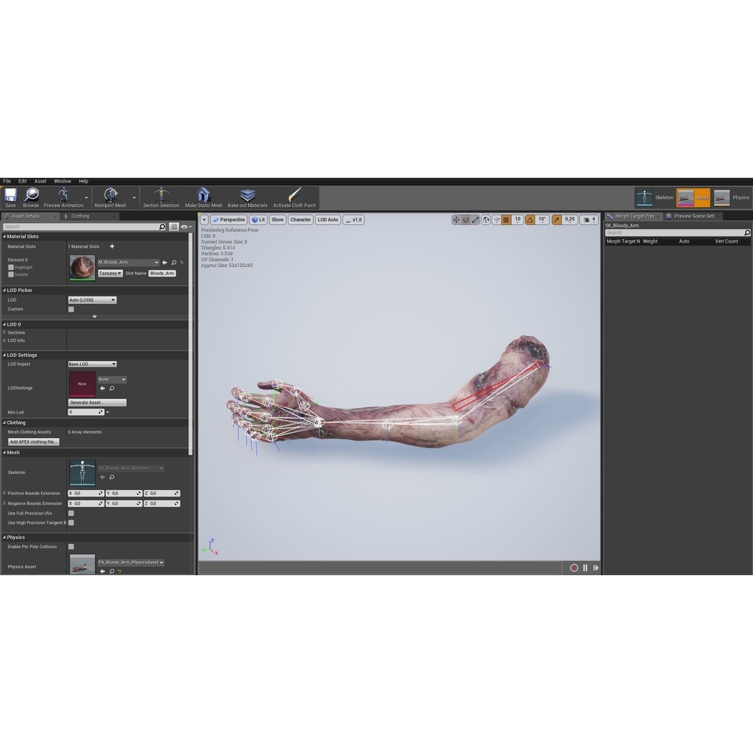 Bloody Human Remains 3D Model – Rigged Low-Poly Game Asset, FBX - View 9