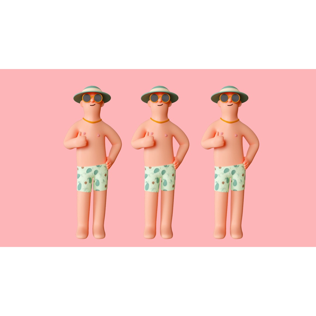 Cartoon Characters 3D Model – Low Poly Animated Rigged Pack, FBX, OBJ - View 18