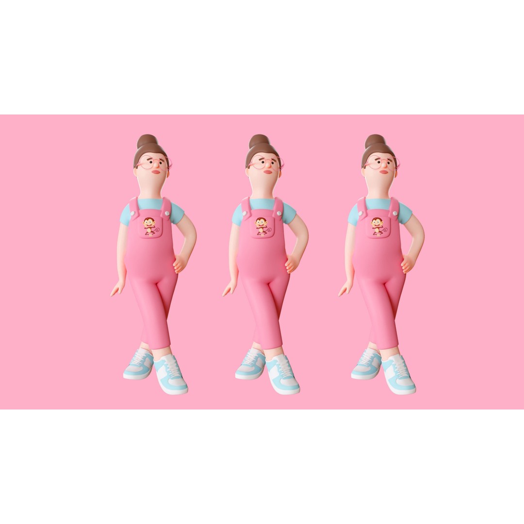 Cartoon Characters 3D Model – Low Poly Animated Rigged Pack, FBX, OBJ - View 20