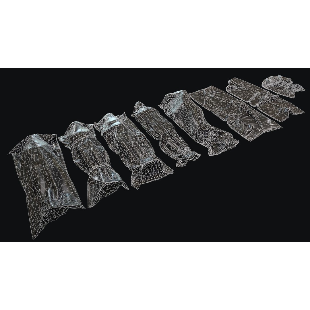 Bodybags 3D Model – Low Poly Horror Asset, FBX & OBJ Formats