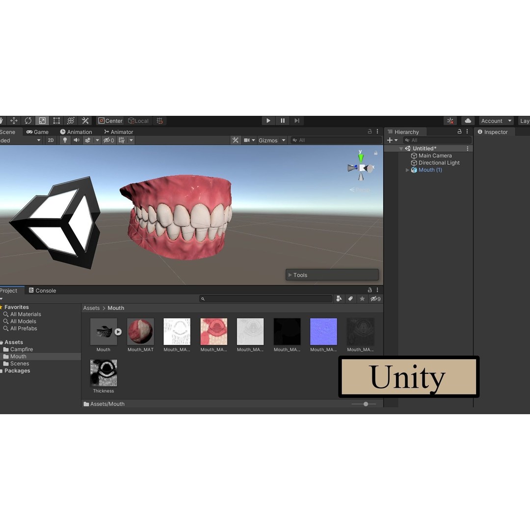 Realistic Mouth 3D Model – Low Poly Rigged Character Asset, FBX - View 8