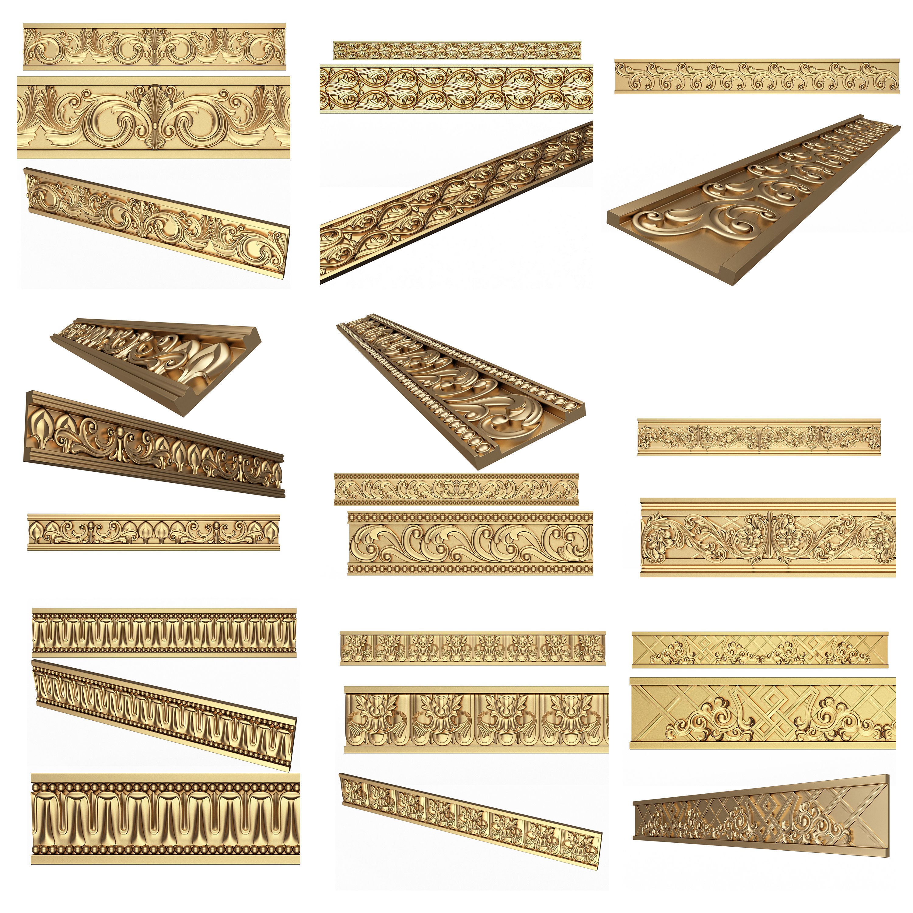 Collection Of 500 Classic Elements - Low-Poly 3D Model