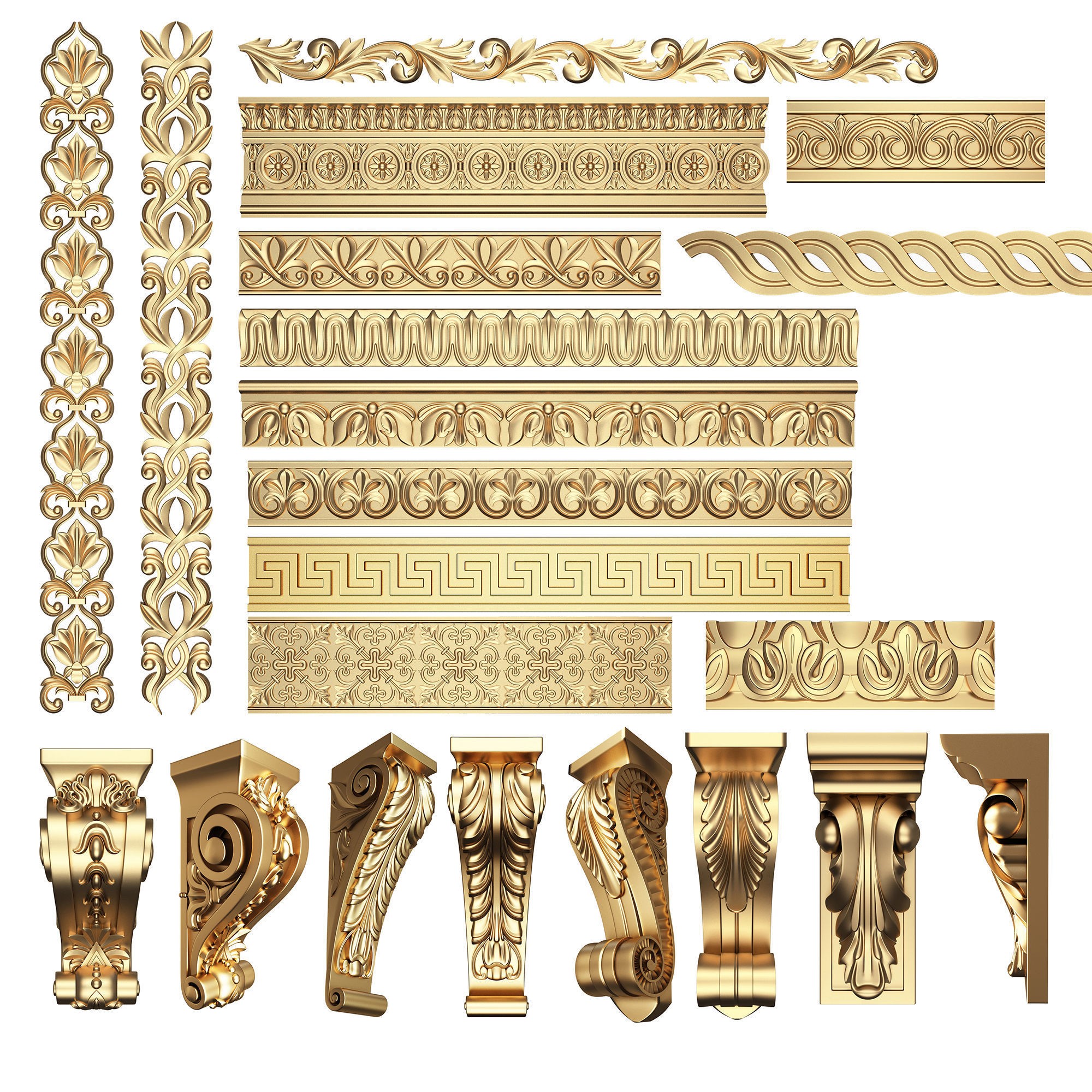 Collection Of 500 Classic Elements - Low-Poly 3D Model - View 15