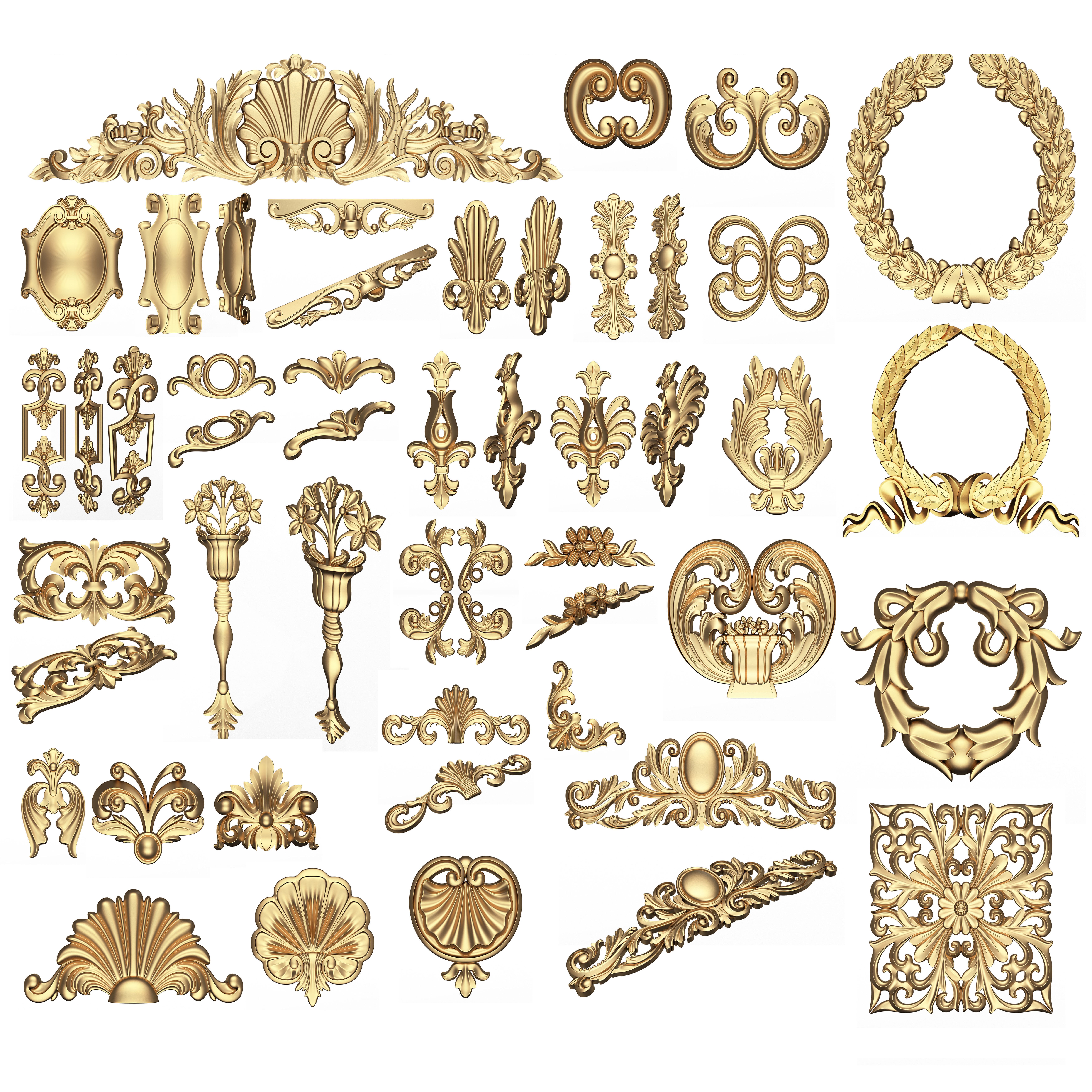 Collection Of 500 Classic Elements - Low-Poly 3D Model - View 17