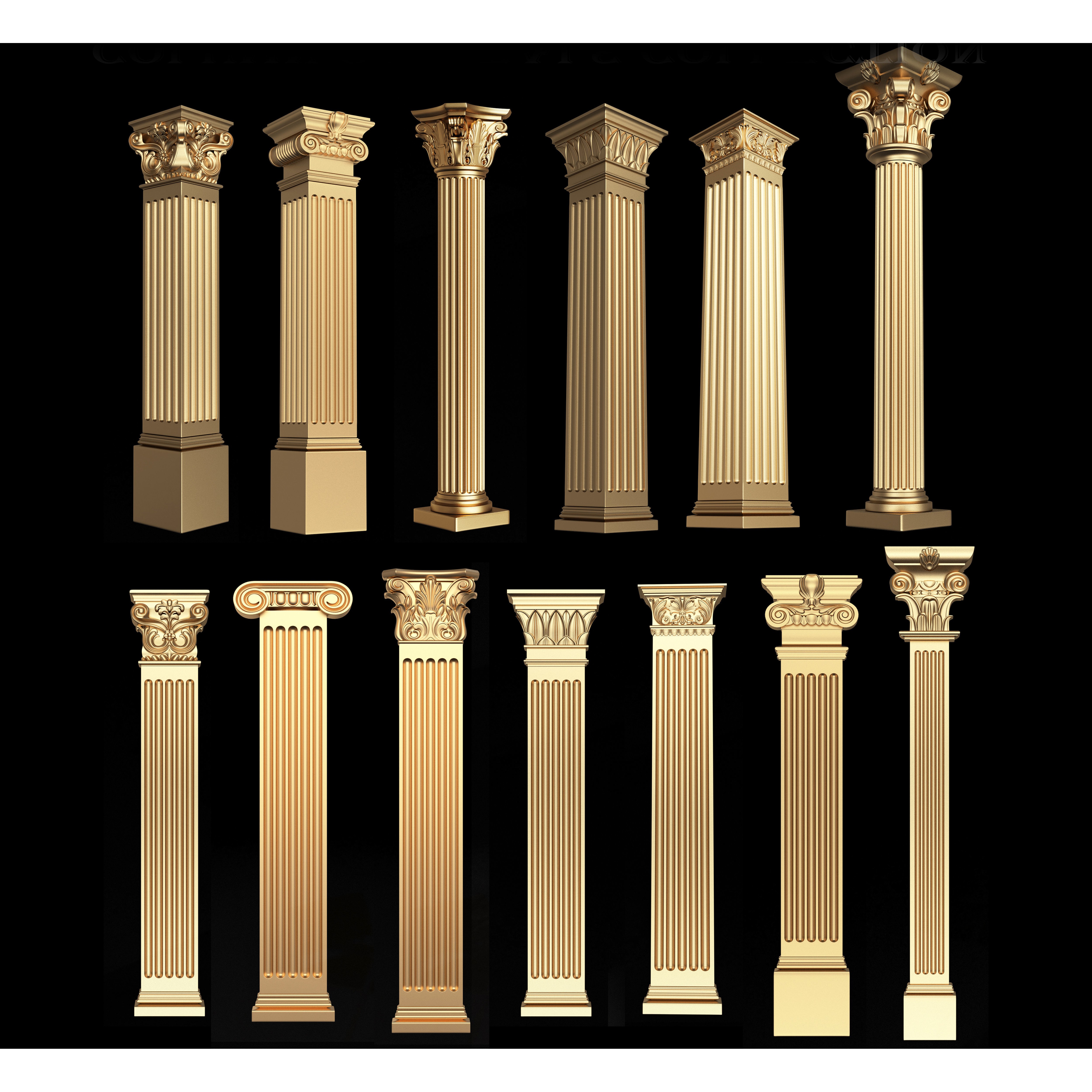 Collection Of 500 Classic Elements - Low-Poly 3D Model - View 19