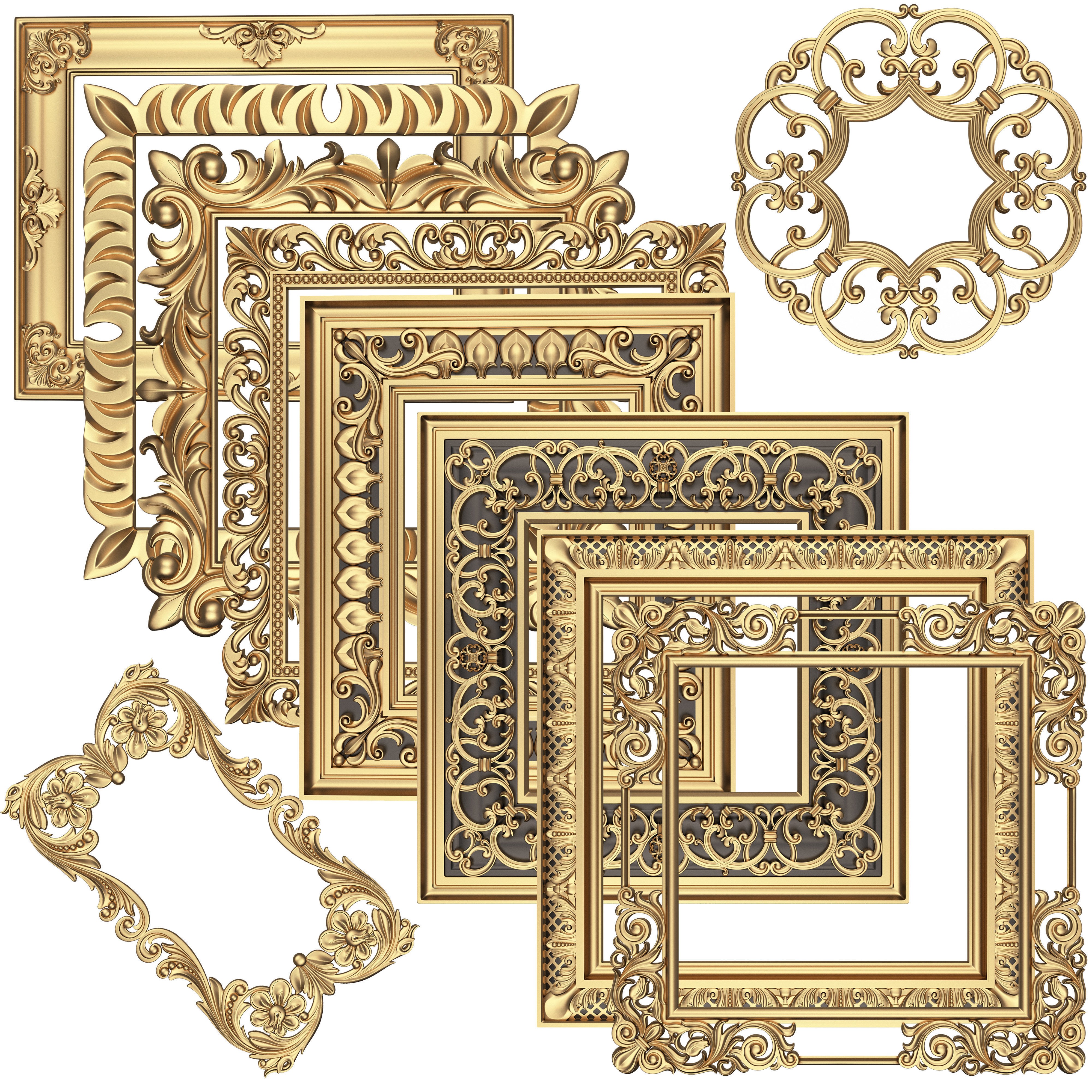 Collection Of 500 Classic Elements - Low-Poly 3D Model - View 28