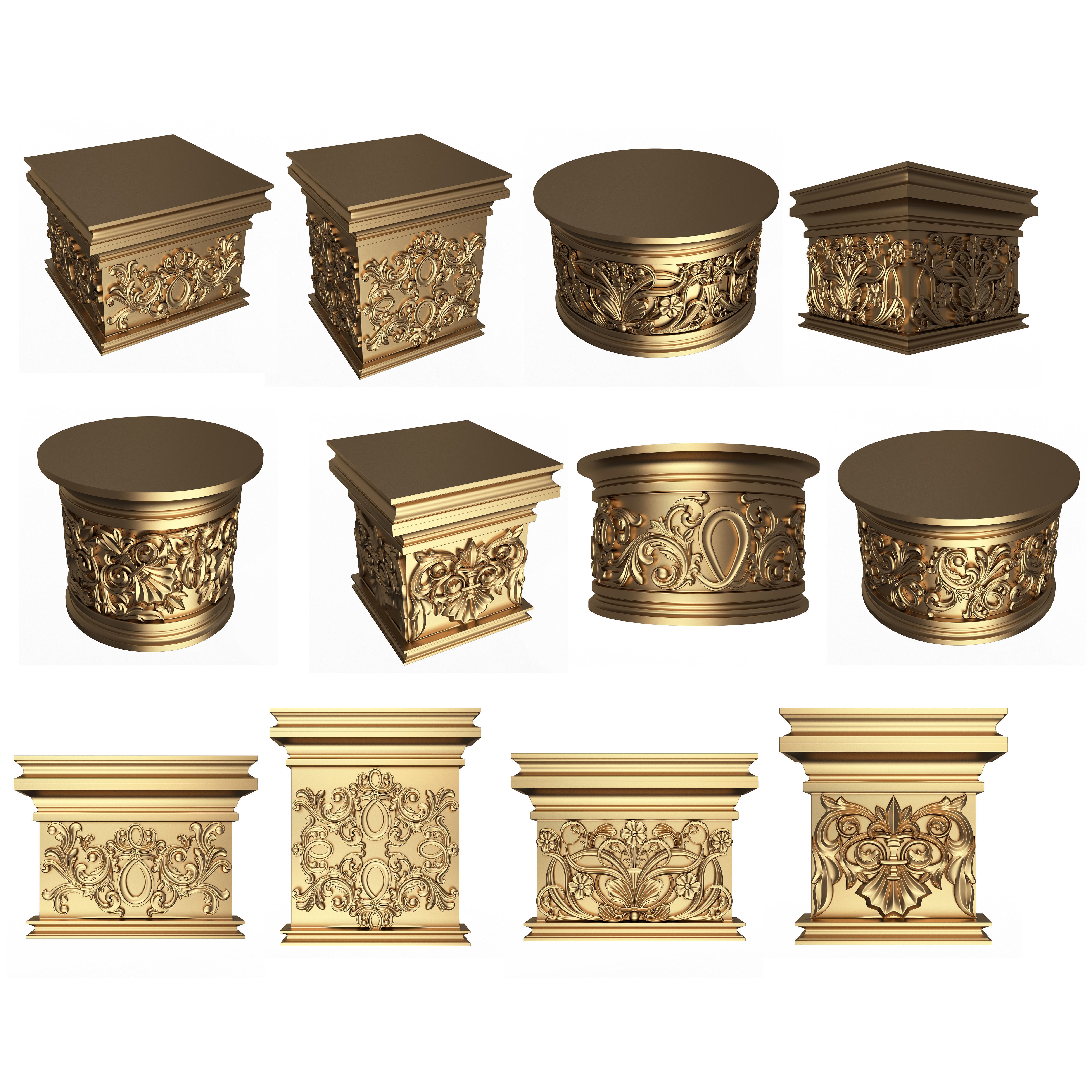 Collection Of 500 Classic Elements - Low-Poly 3D Model - View 34