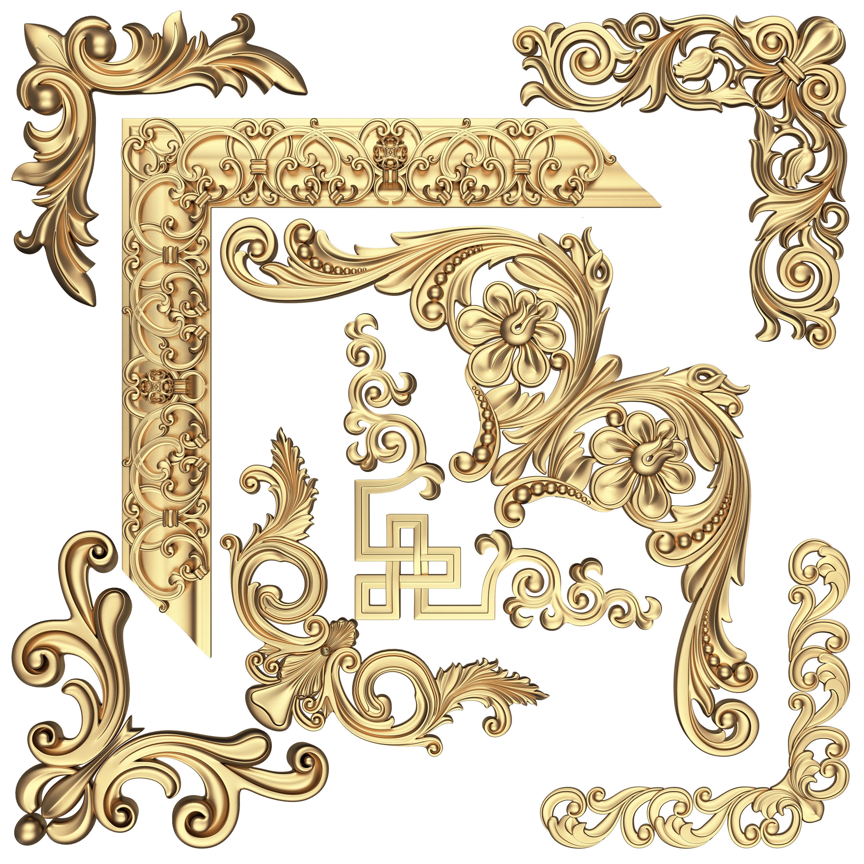 Collection Of 500 Classic Elements - Low-Poly 3D Model - View 44