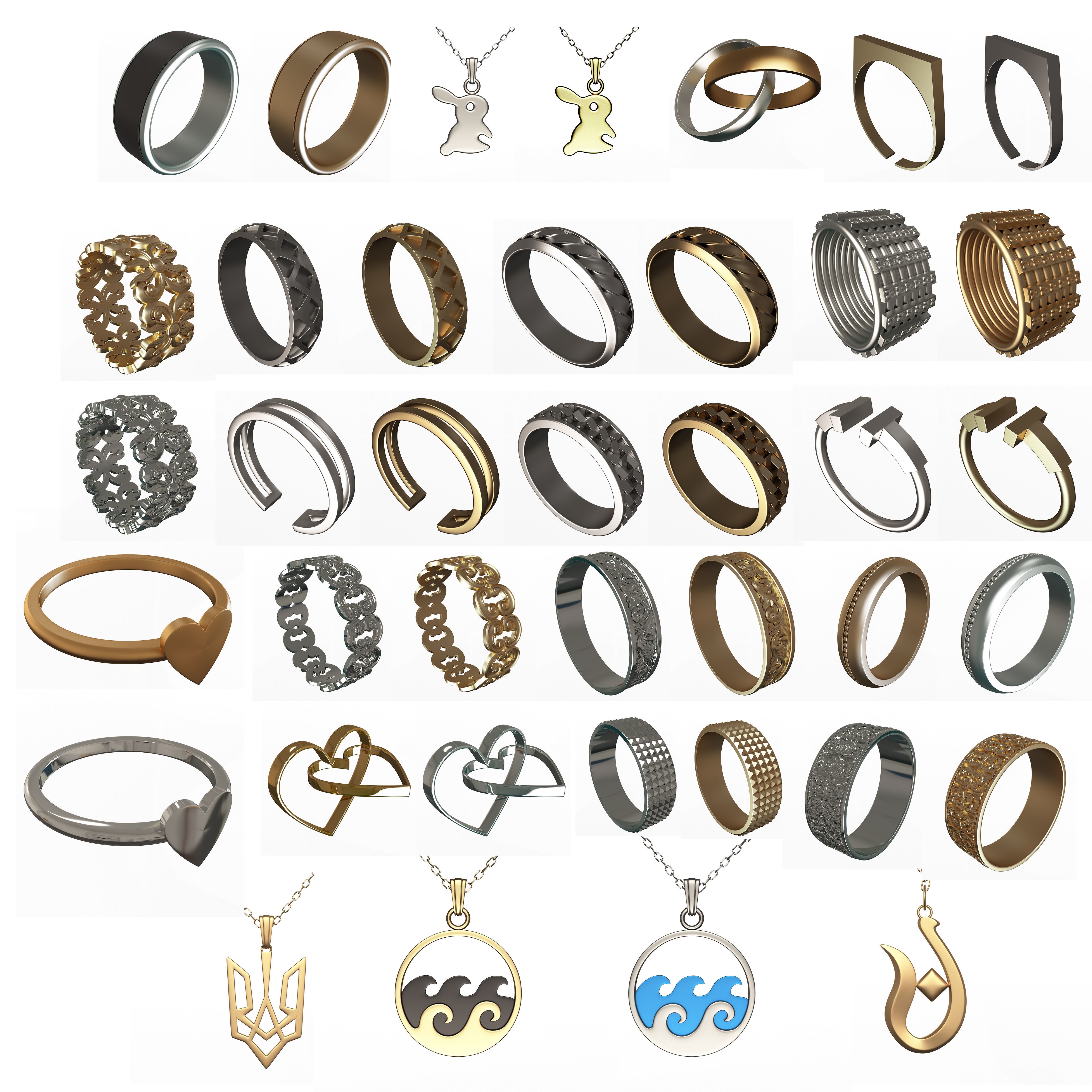 Collection Of 500 Classic Elements - Low-Poly 3D Model - View 46