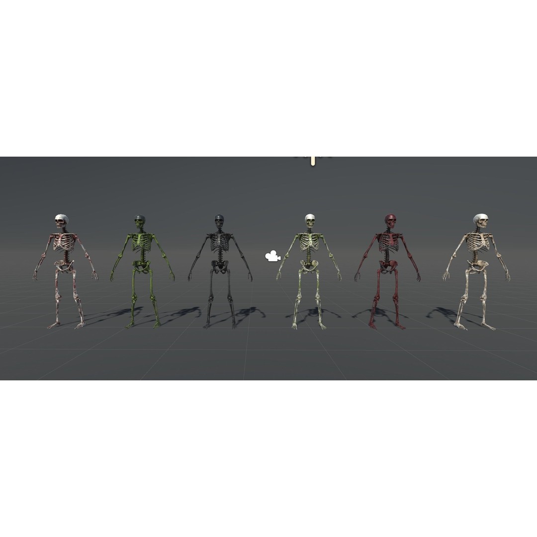 Skeleton 3D Model – Game Ready Low-Poly Rigged Character, FBX/OBJ