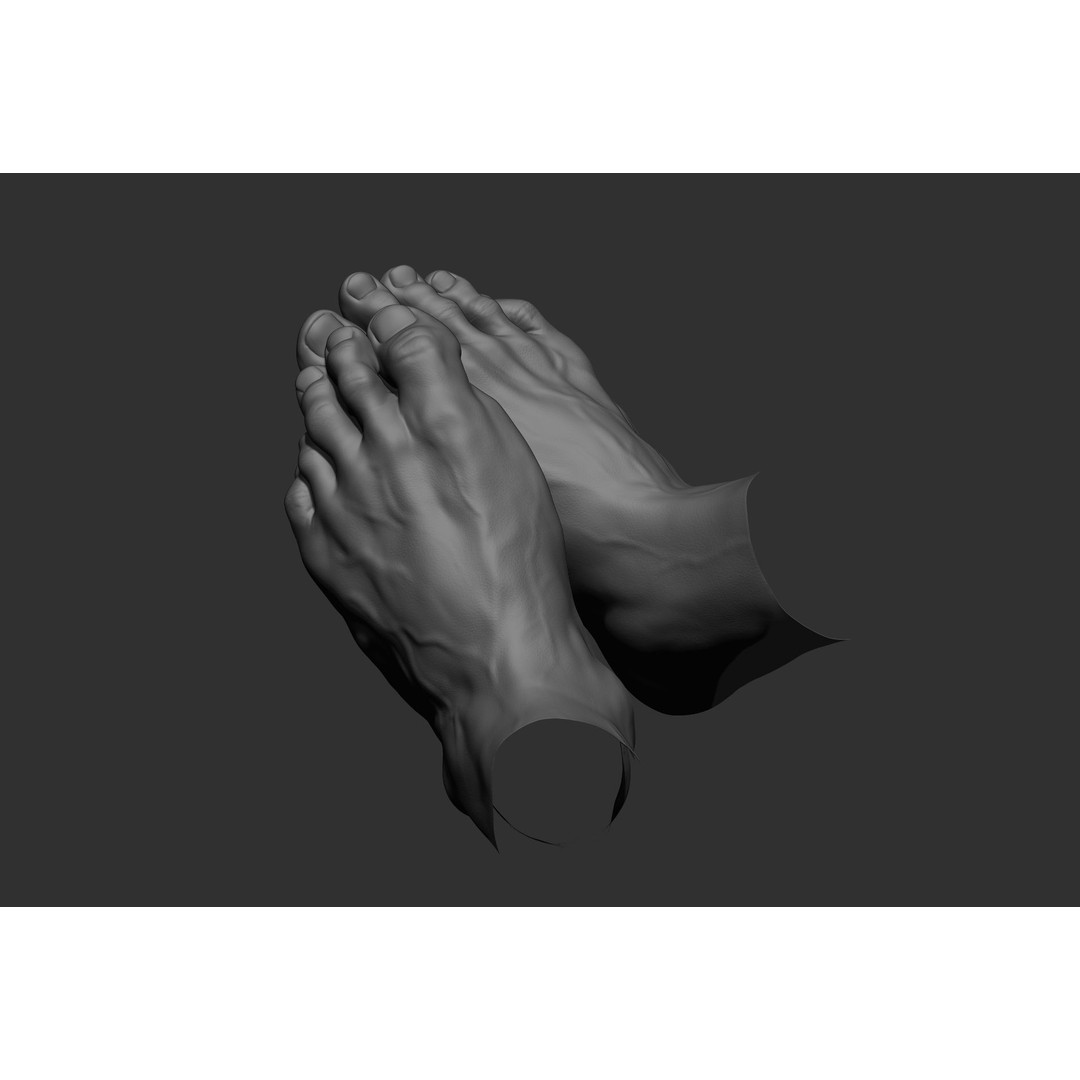 Realistic Male Foot Poses 3D Model – High Poly ZBrush Anatomy, FBX, OBJ - View 39