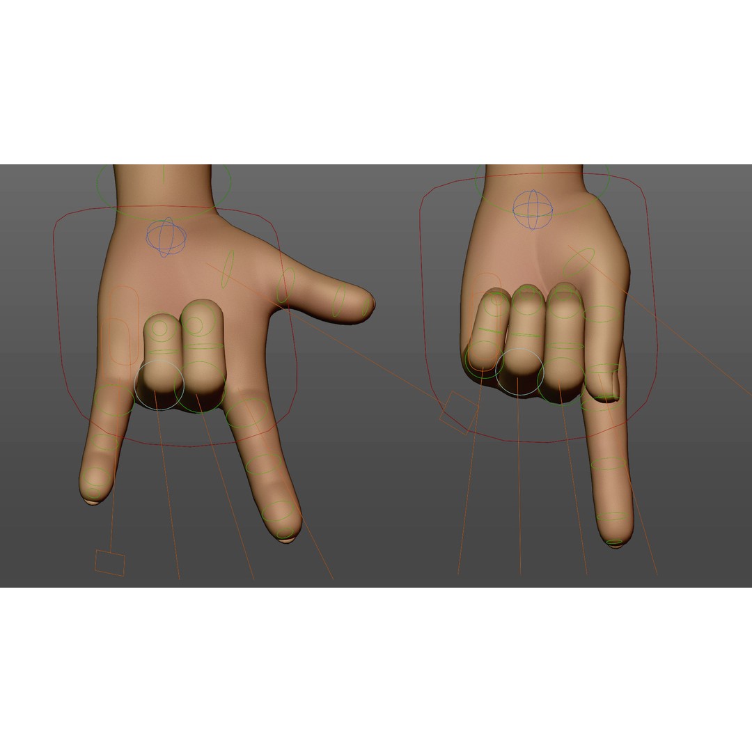 Cartoon Hand 3D Model – Low Poly Rigged Character Asset, FBX - View 11