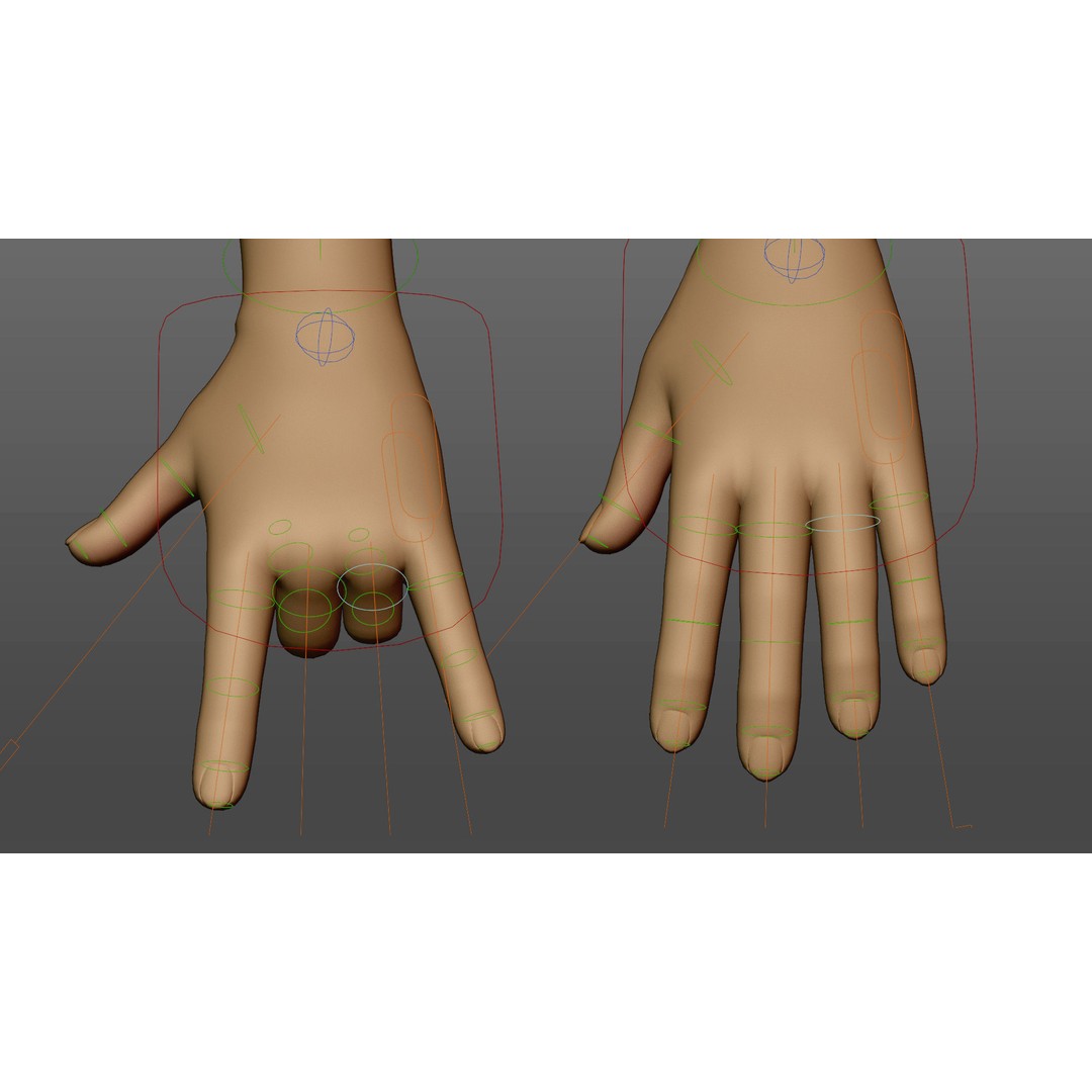 Cartoon Hand 3D Model – Low Poly Rigged Character Asset, FBX - View 12