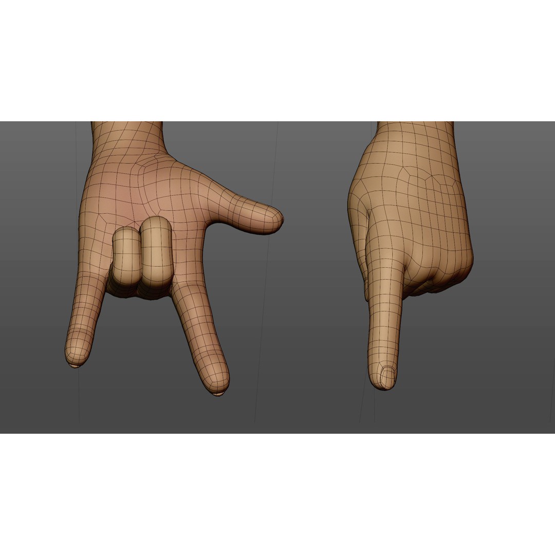 Cartoon Hand 3D Model – Low Poly Rigged Character Asset, FBX - View 14