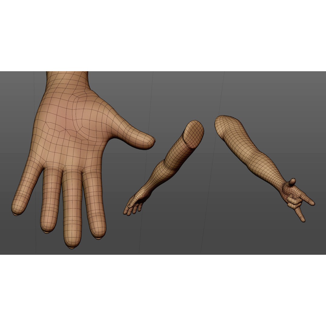 Cartoon Hand 3D Model – Low Poly Rigged Character Asset, FBX - View 16
