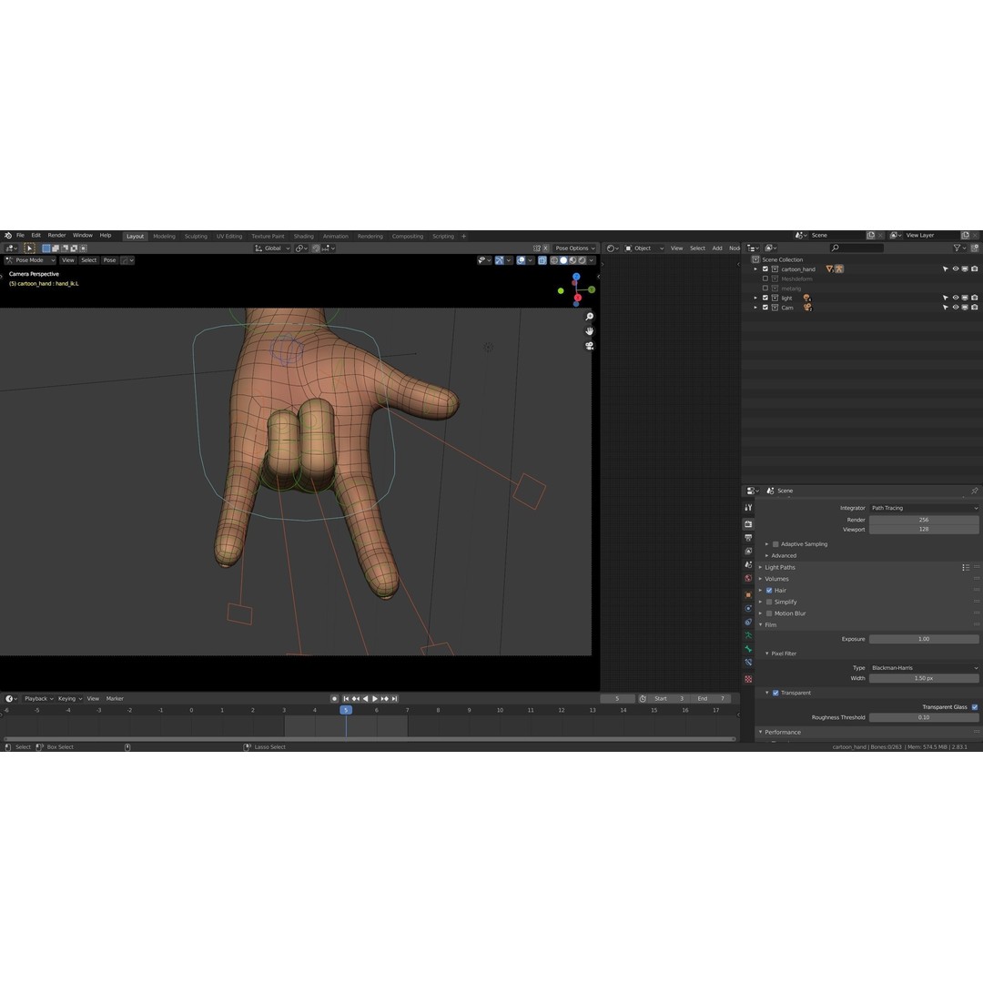 Cartoon Hand 3D Model – Low Poly Rigged Character Asset, FBX - View 18