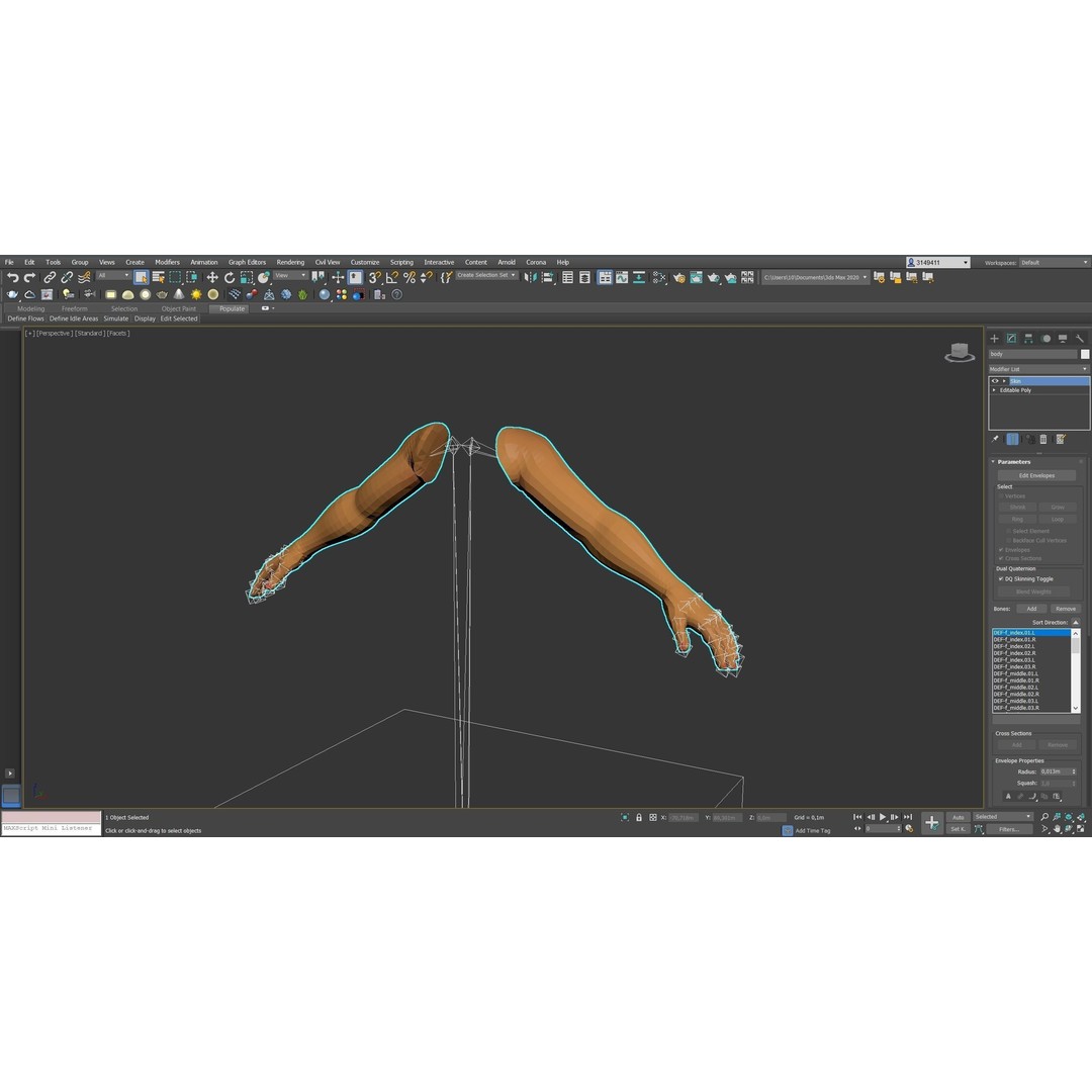 Cartoon Hand 3D Model – Low Poly Rigged Character Asset, FBX - View 20