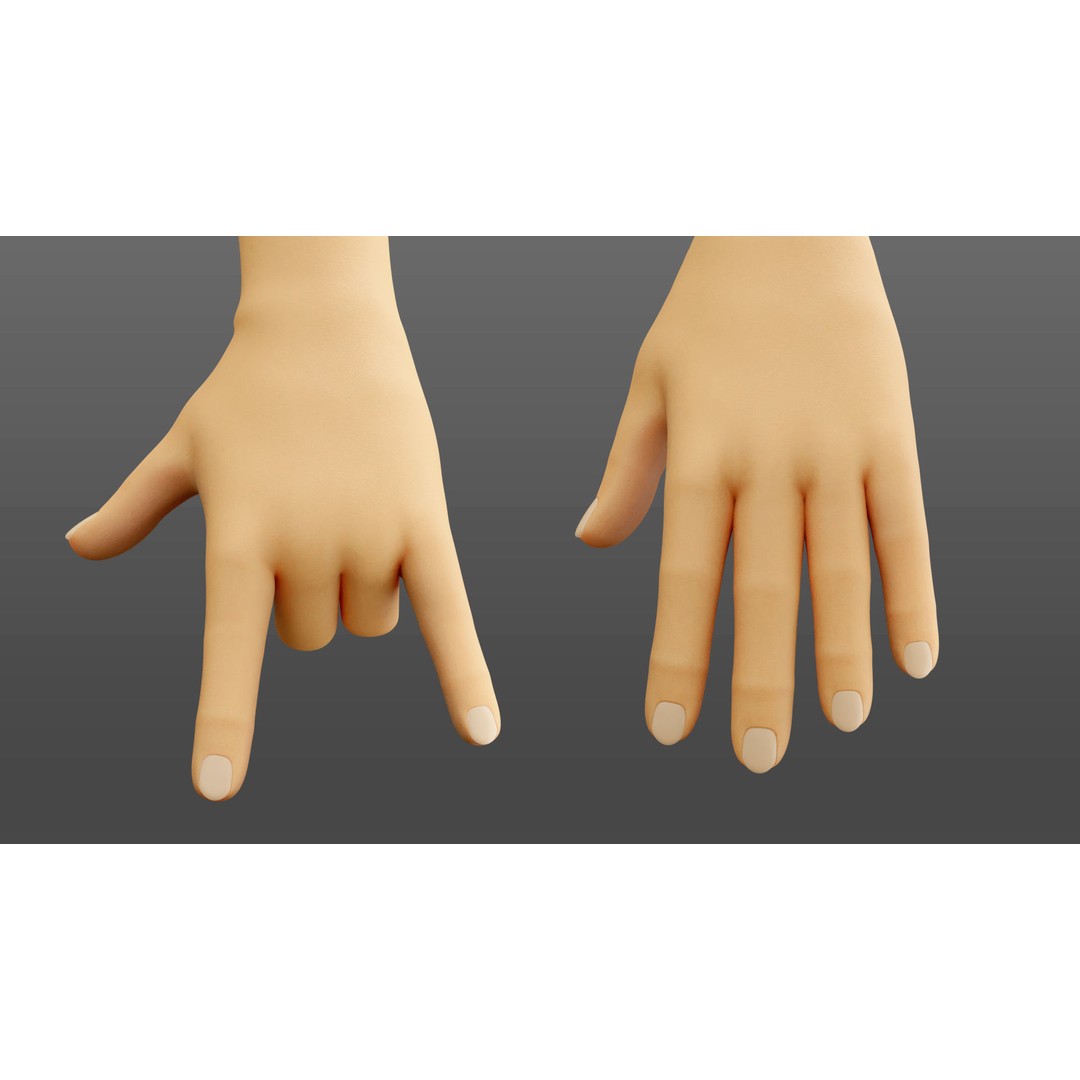 Cartoon Hand 3D Model – Low Poly Rigged Character Asset, FBX - View 9