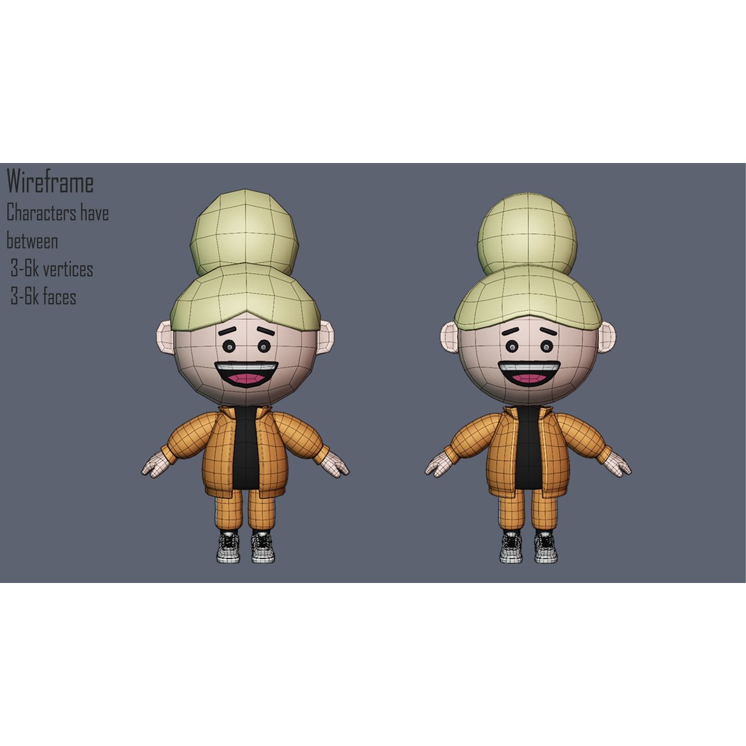 Cute Characters 3D Model – Low Poly Stylized Characters with Animations - View 15