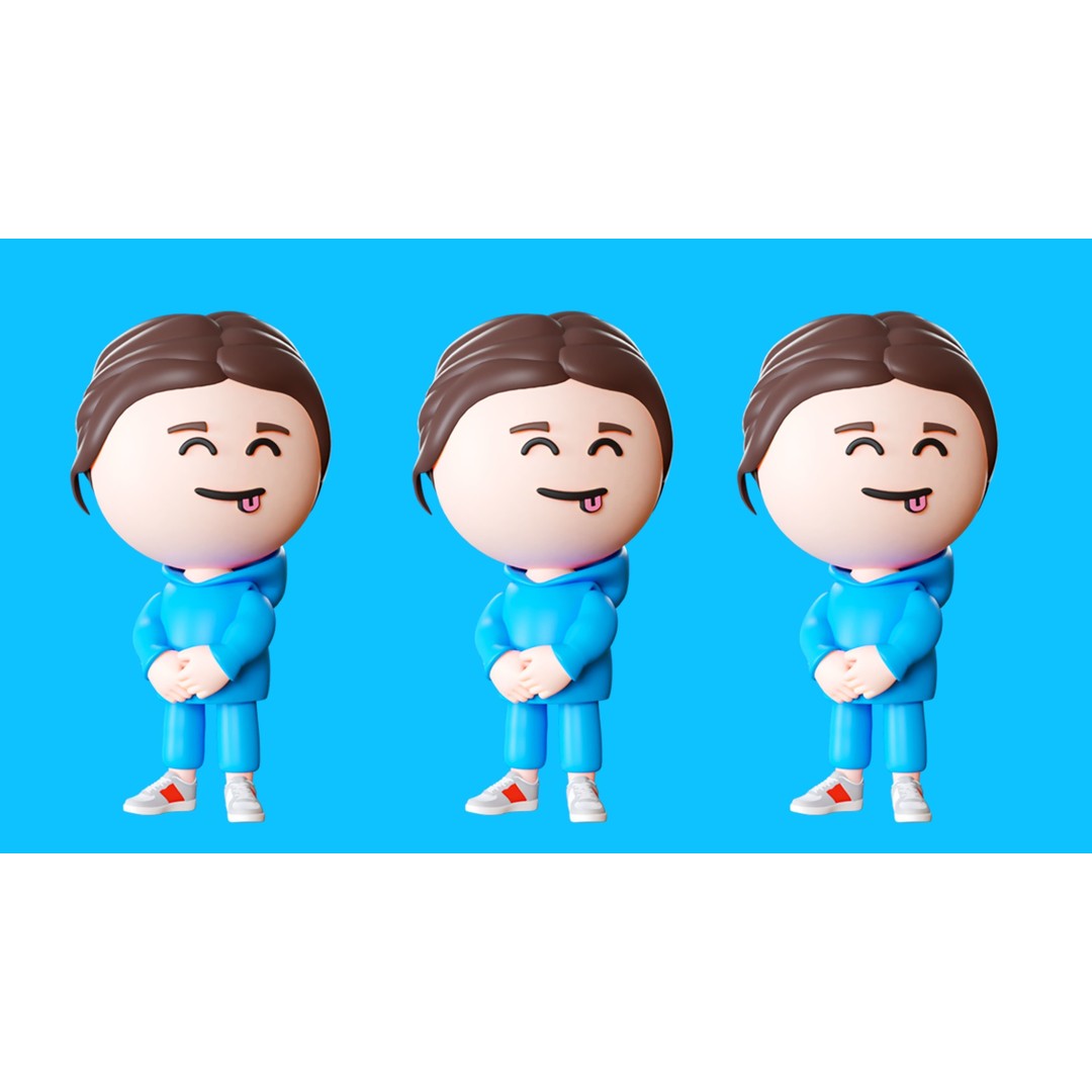 Cute Characters 3D Model – Low Poly Stylized Characters with Animations - View 19