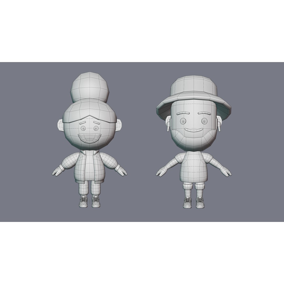 Cute Characters 3D Model – Low Poly Stylized Characters with Animations - View 25