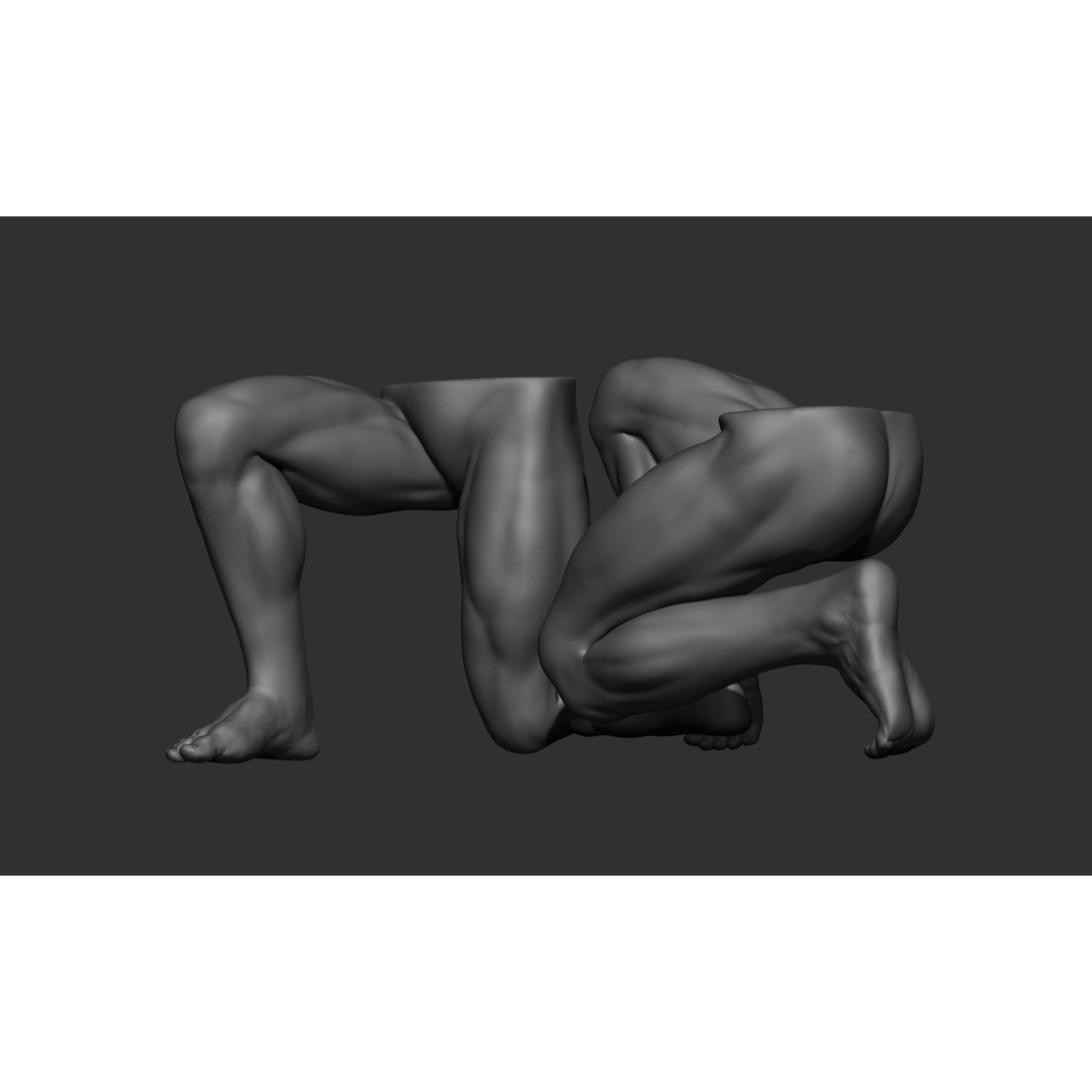 Male Leg Poses 3D Model – Realistic Anatomy Collection, ZTL & OBJ Formats - View 33