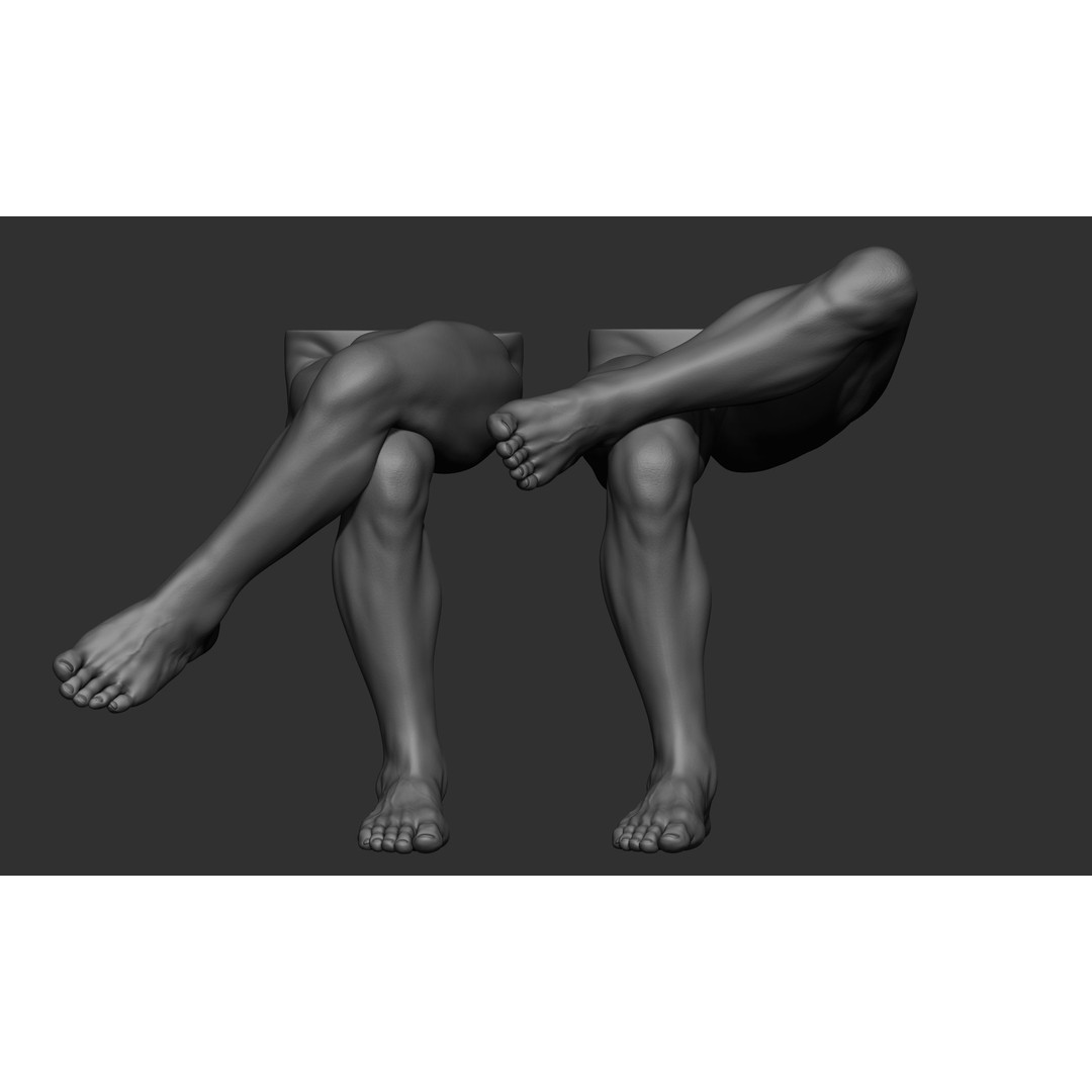 Male Leg Poses 3D Model – Realistic Anatomy Collection, ZTL & OBJ Formats - View 37