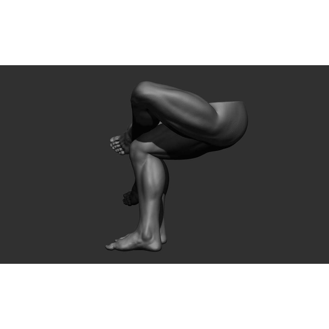 Male Leg Poses 3D Model – Realistic Anatomy Collection, ZTL & OBJ Formats - View 39