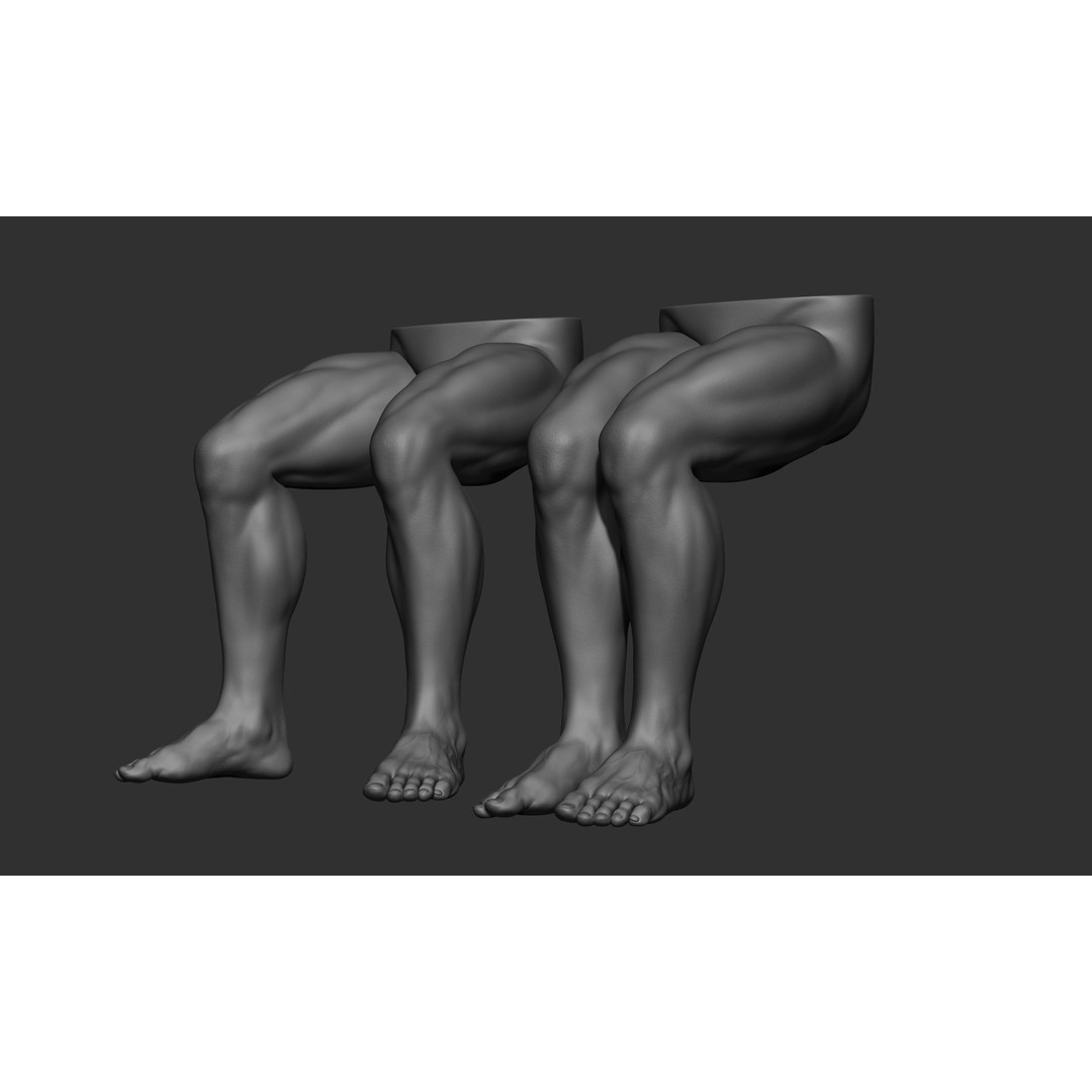 Male Leg Poses 3D Model – Realistic Anatomy Collection, ZTL & OBJ Formats - View 44
