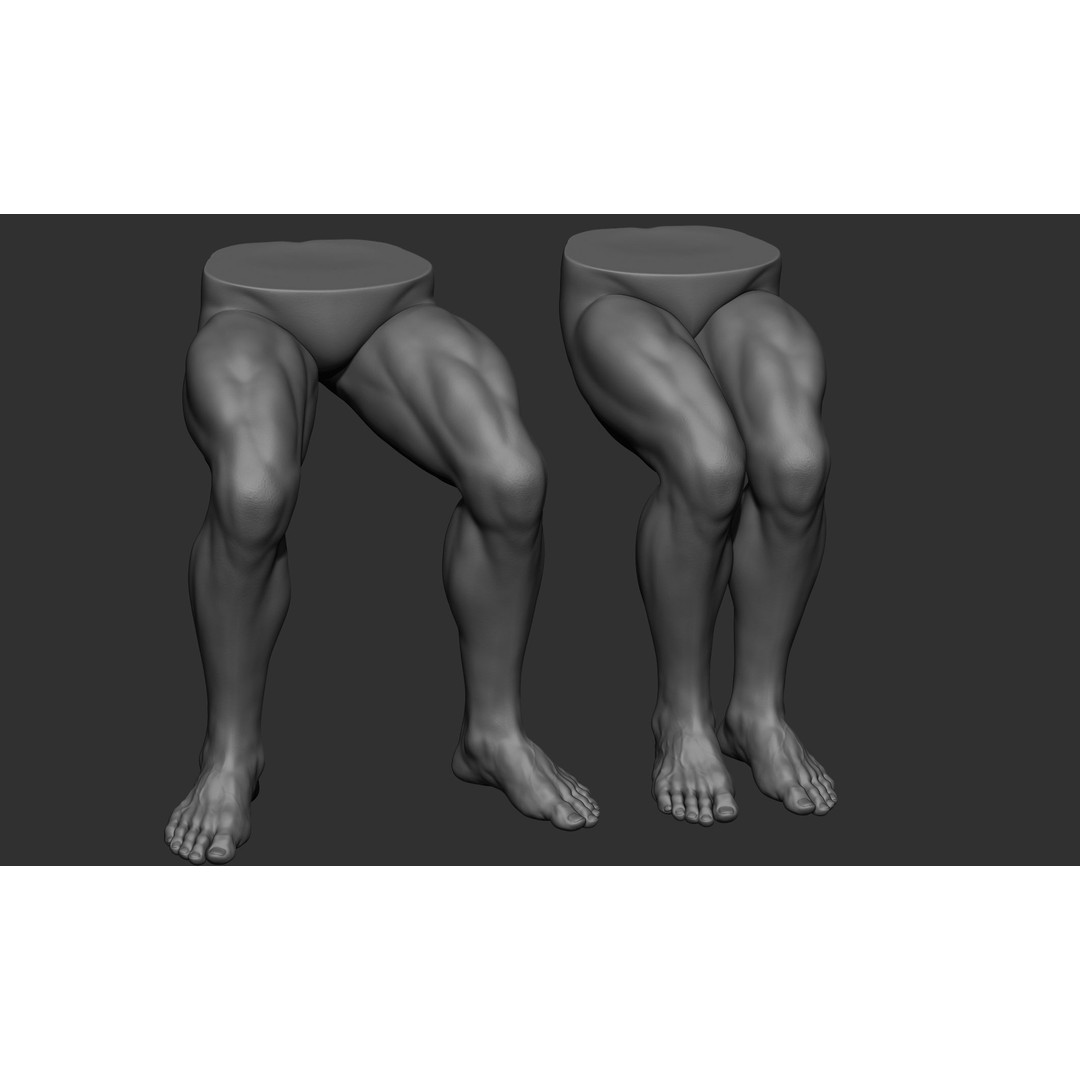 Male Leg Poses 3D Model – Realistic Anatomy Collection, ZTL & OBJ Formats - View 49