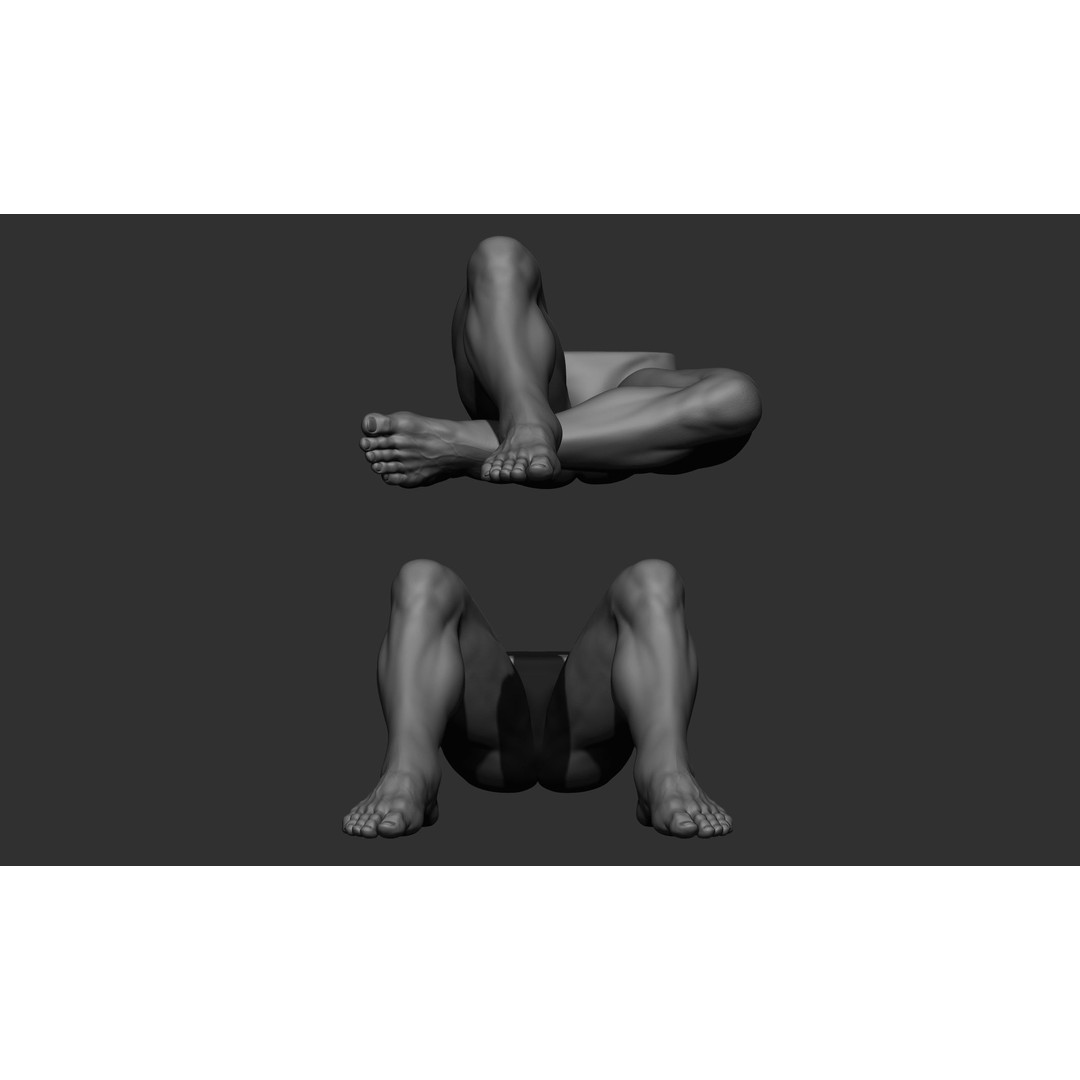 Male Leg Poses 3D Model – Realistic Anatomy Collection, ZTL & OBJ Formats - View 85