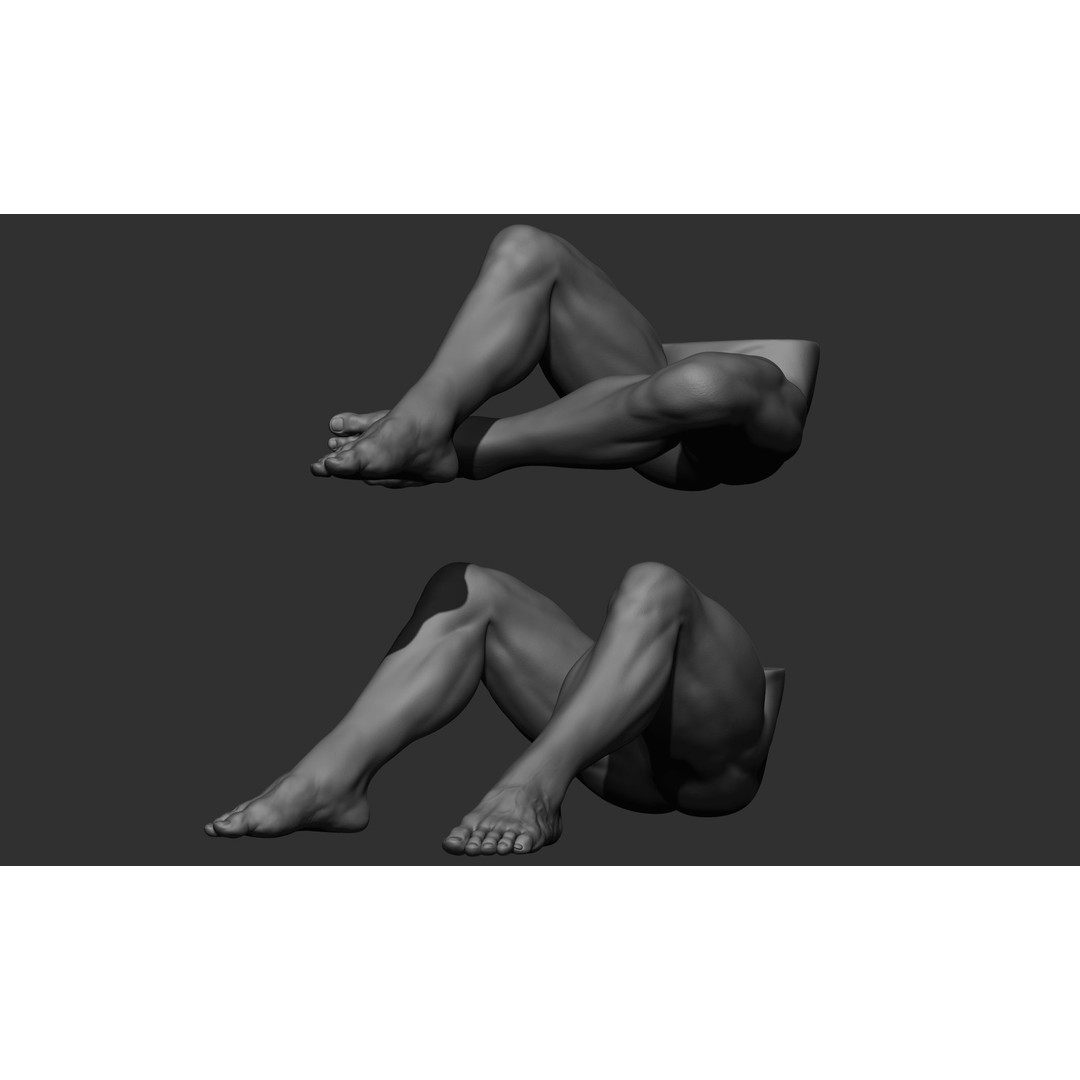 Male Leg Poses 3D Model – Realistic Anatomy Collection, ZTL & OBJ Formats - View 86