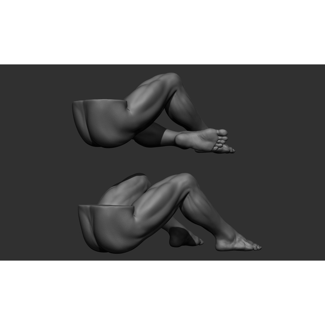 Male Leg Poses 3D Model – Realistic Anatomy Collection, ZTL & OBJ Formats - View 89