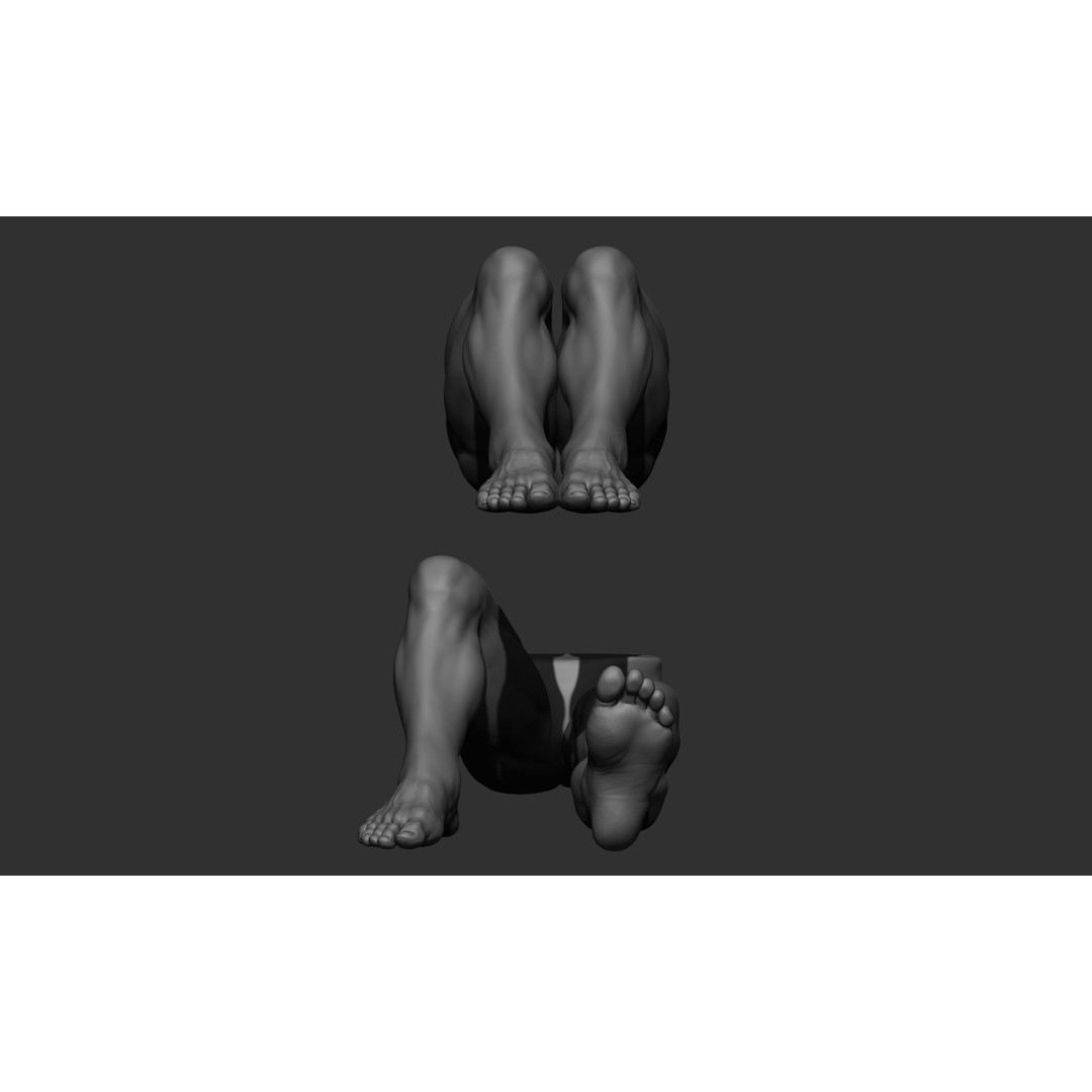 Male Leg Poses 3D Model – Realistic Anatomy Collection, ZTL & OBJ Formats - View 92