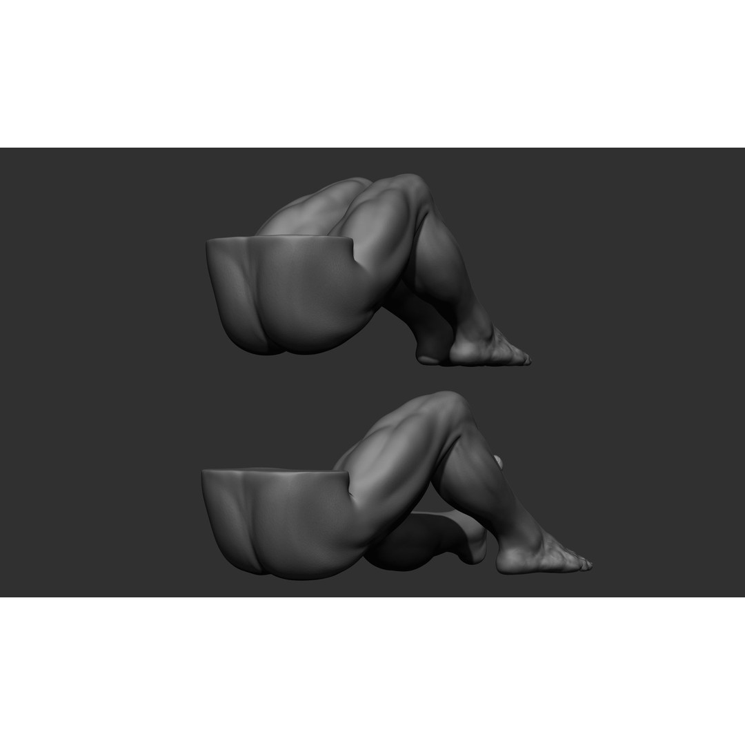 Male Leg Poses 3D Model – Realistic Anatomy Collection, ZTL & OBJ Formats - View 96