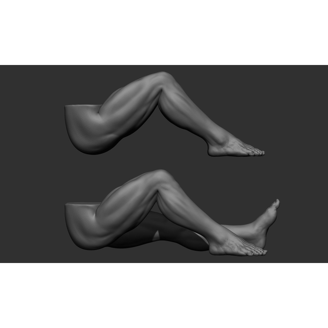 Male Leg Poses 3D Model – Realistic Anatomy Collection, ZTL & OBJ Formats - View 97