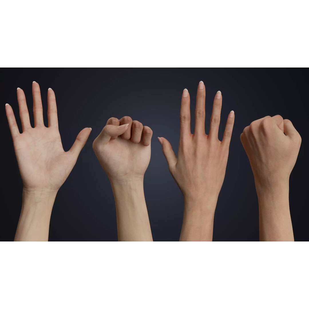 Realistic Female Arms 3D Model – Low-Poly Rigged Asset for Blender - View 5